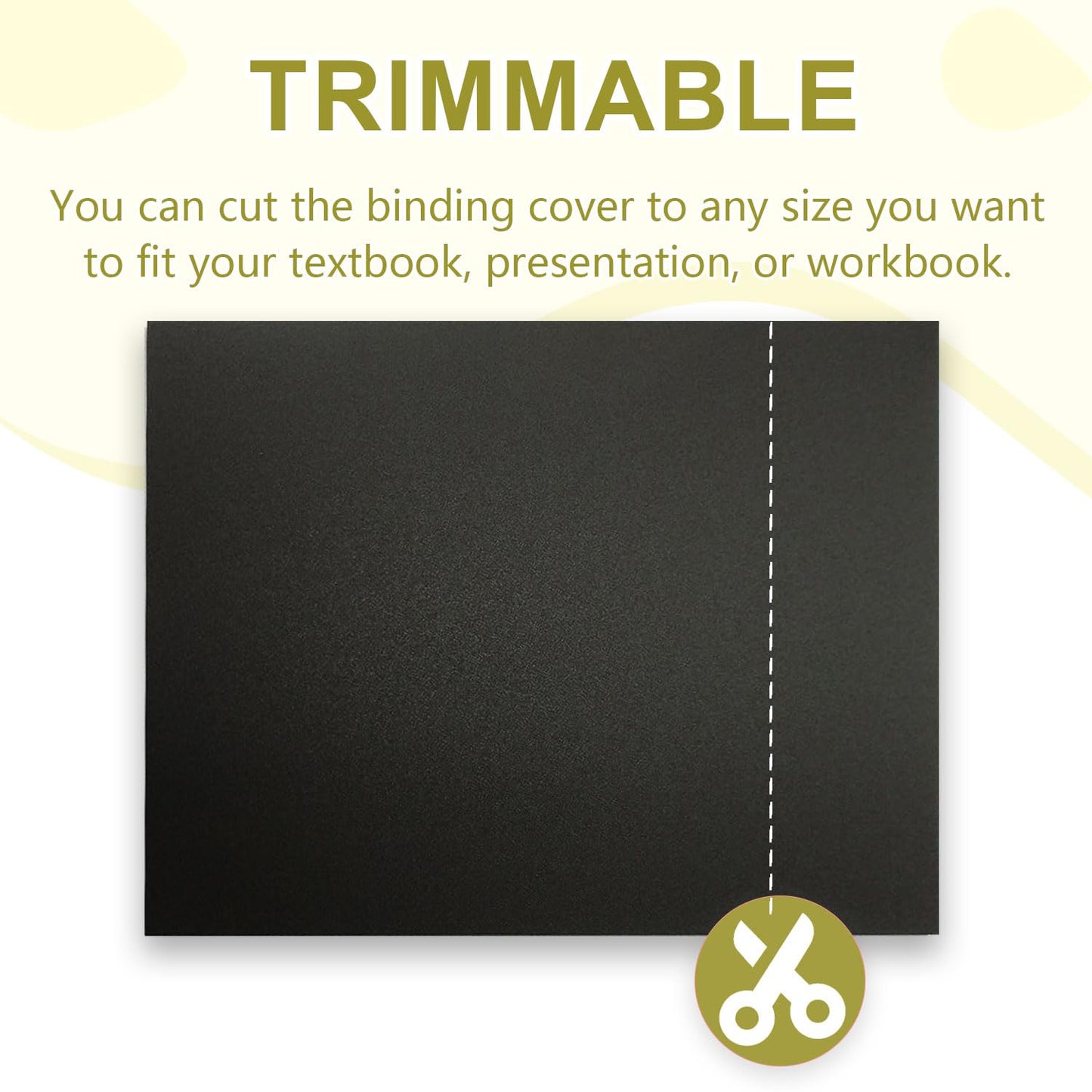HOUYEE 200 Pack 16 Mil Poly Binding Covers,Sand Texture Binding Presentation Covers,8.5x11 Inches,Letter Size,Black,Square Corners,Un-Punched