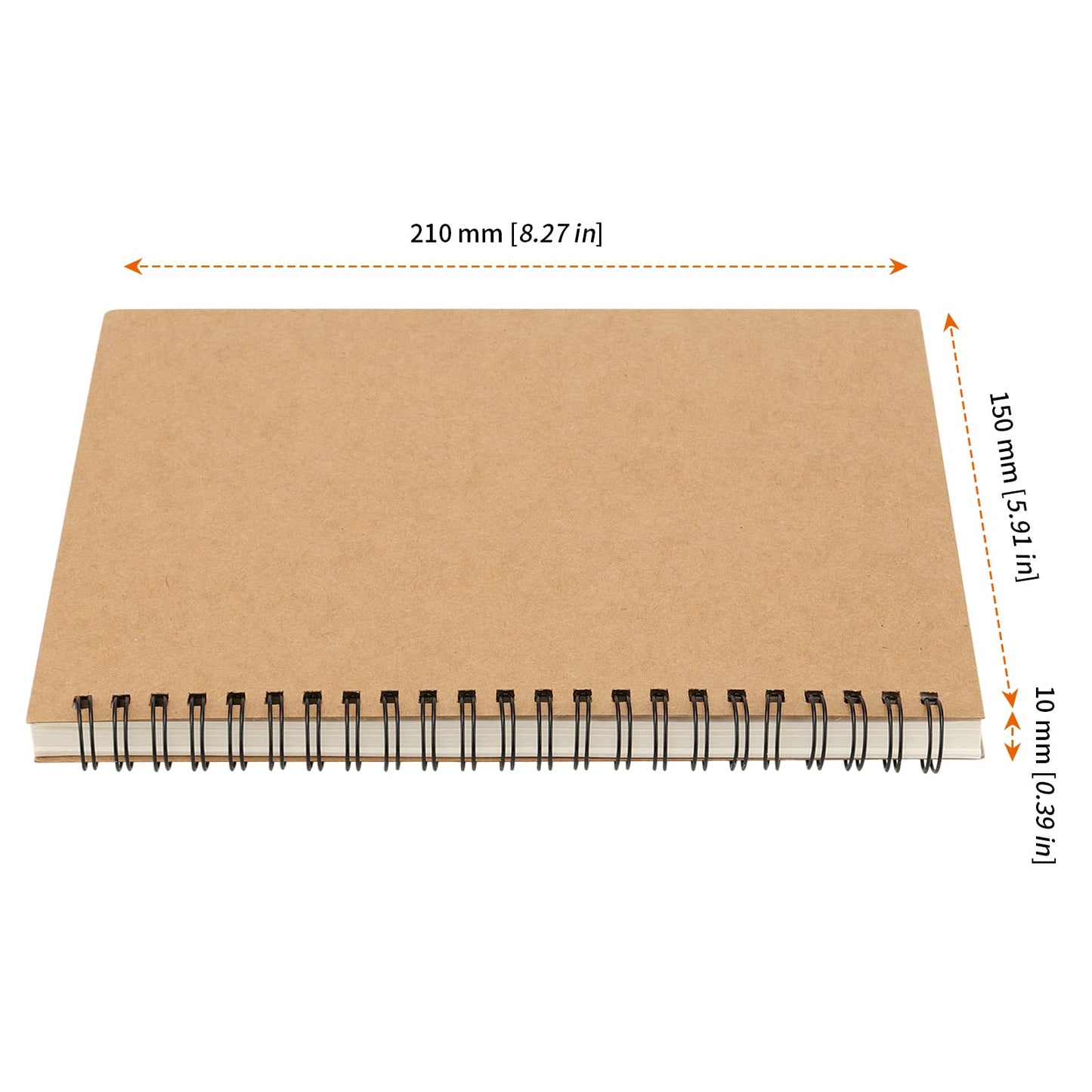 HOZEON 25 Pack A5 Unlined Spiral Notebook, 8.3 x 6 Inches Blank Sketch Books, Journal Notebooks with Kraft Cover, 100gsm Notepads Bulk for Office, School, Travel, 60 Sheets / 120 Pages, Brown
