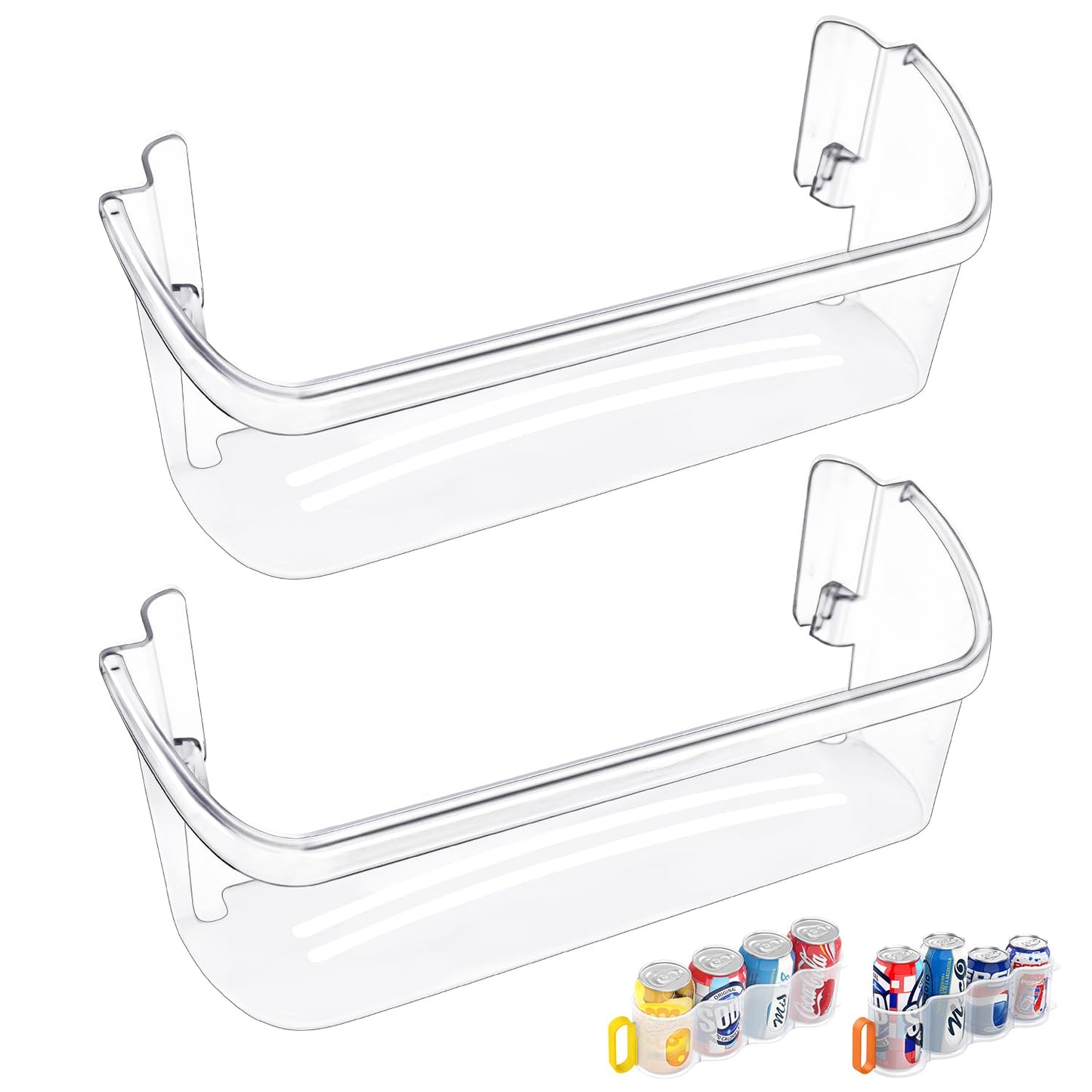 UPGRADED 242126602 Refrigerator Bottom Door Shelf Replacement For Frigidaire Refrigerator Door Shelf-Lower Side Shelf Rack Parts LFSS2612TF0 FFSS2615TS0 FFSS2625TS0 AP6278233 PS12364199-2 PACK