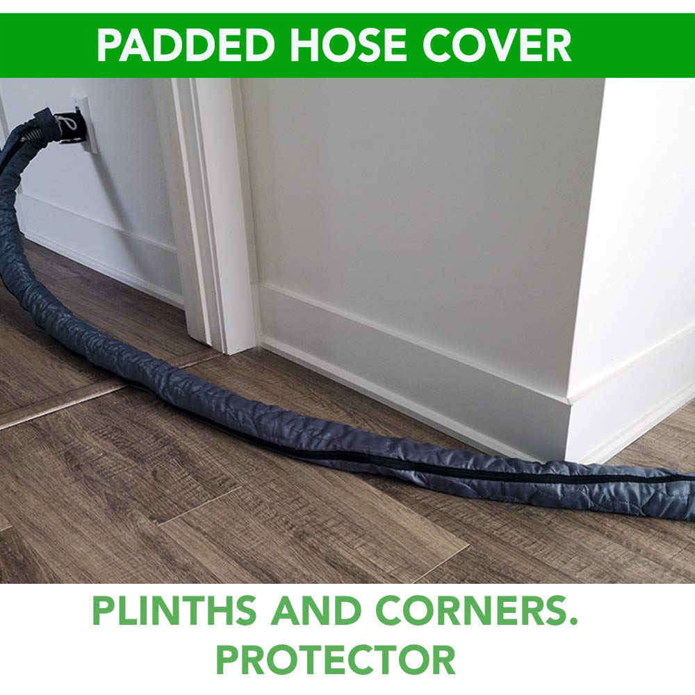 OVO Universal Padded Cover, Fits All 40 to 42 ft Central Vacuum Hose, Machine Washable, Easy to Install with Zipper, Grey