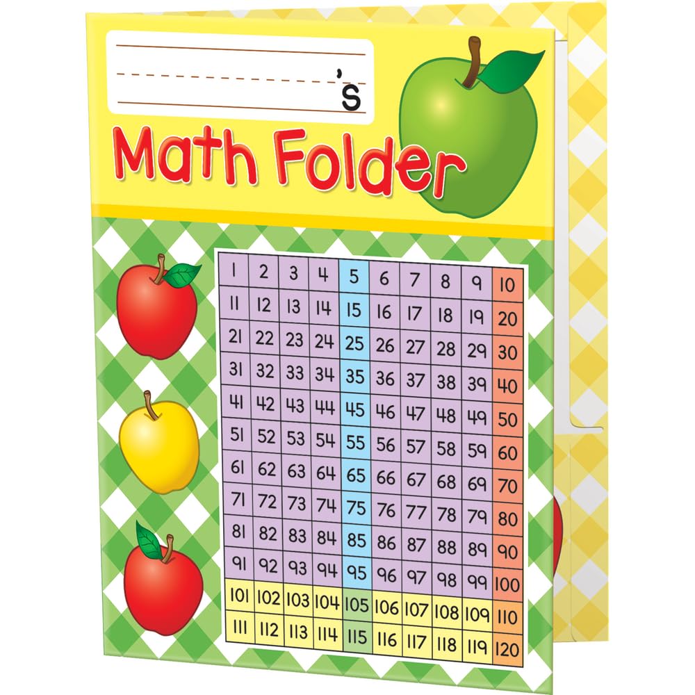 Really Good Stuff Basic Math Skills 2-Pocket Folders - Set of 12