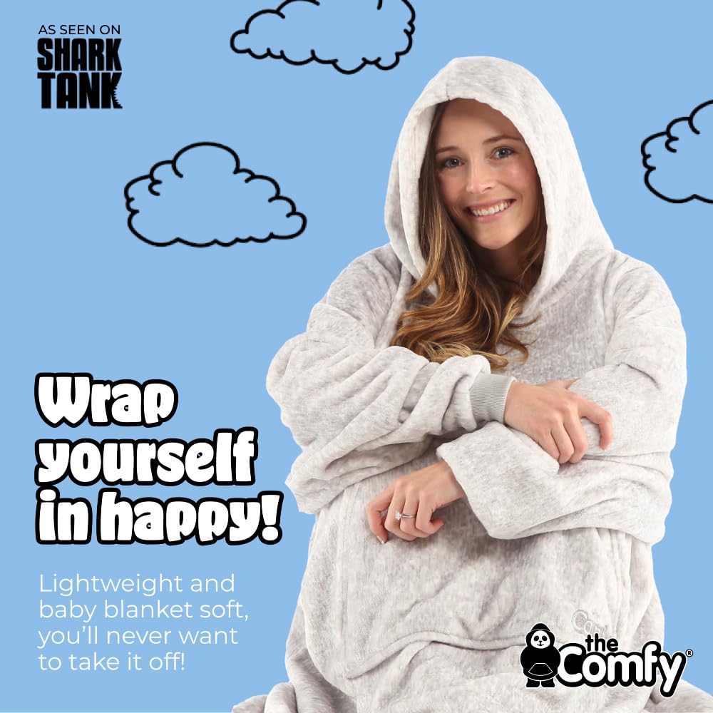 THE COMFY Dream | Oversized Light Microfiber Wearable Blanket, One Size Fits All, Seen on Shark Tank