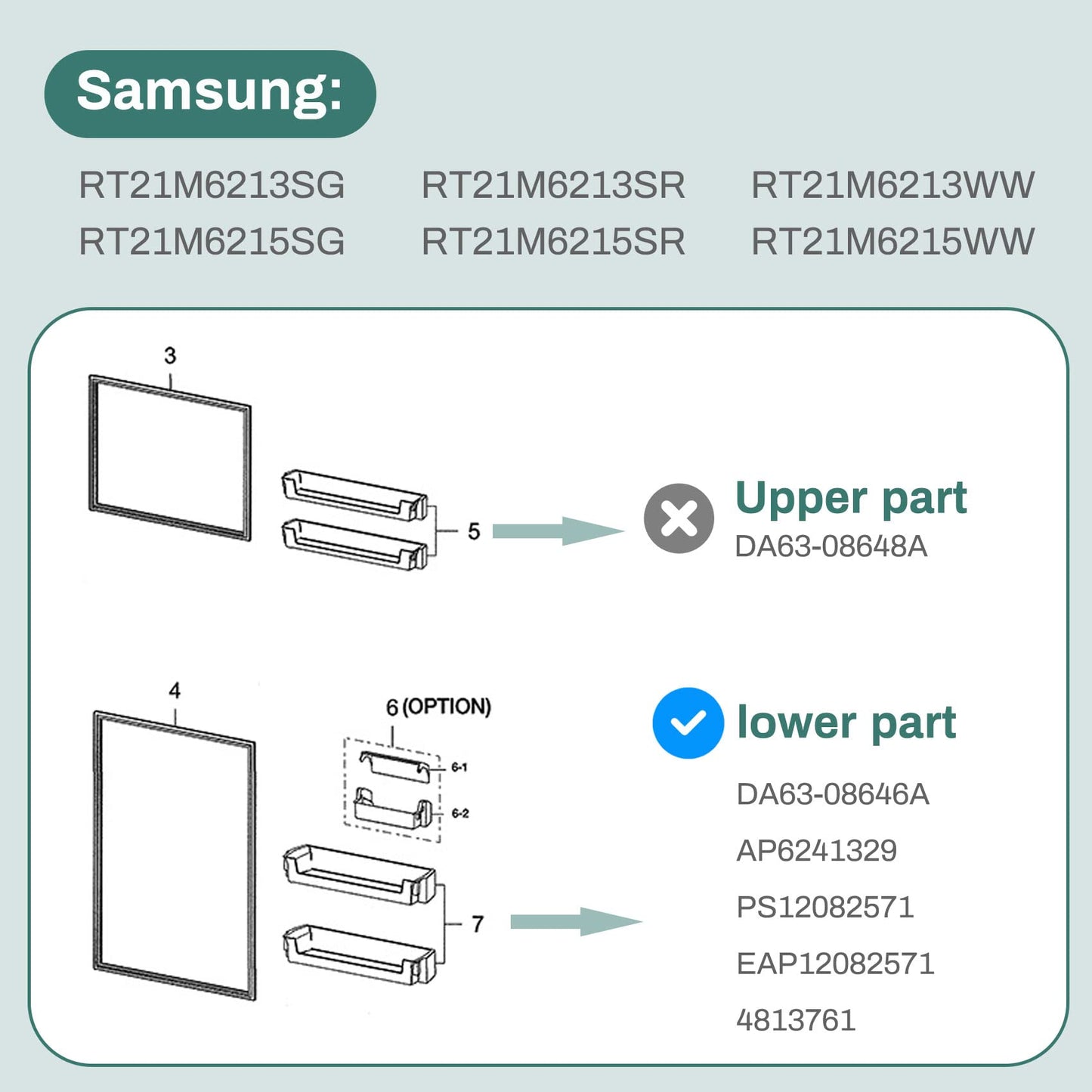 28 Inch RT21M6213SR Door Shelf DA63-08646A Refrigerator Door Bin for samsung Fridge Door Shelves RT21M6215SR RT21M6215WW RT21M6213SG RT21M6213WW, Replaces AP6241329 PS12082571 EAP12082571