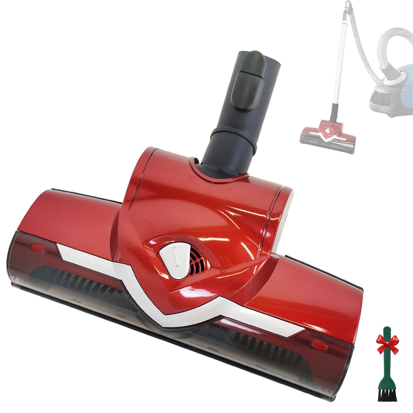 EZ SPARES Turbo Brush Head Compatiable with Mie C1 C2 C3 Vacuum Cleaner Brush Head 35mm 1 3/8 Inch,Particularly Suitable for Carpet Use, Built-in Roller for Enhanced Suction Power(Red)