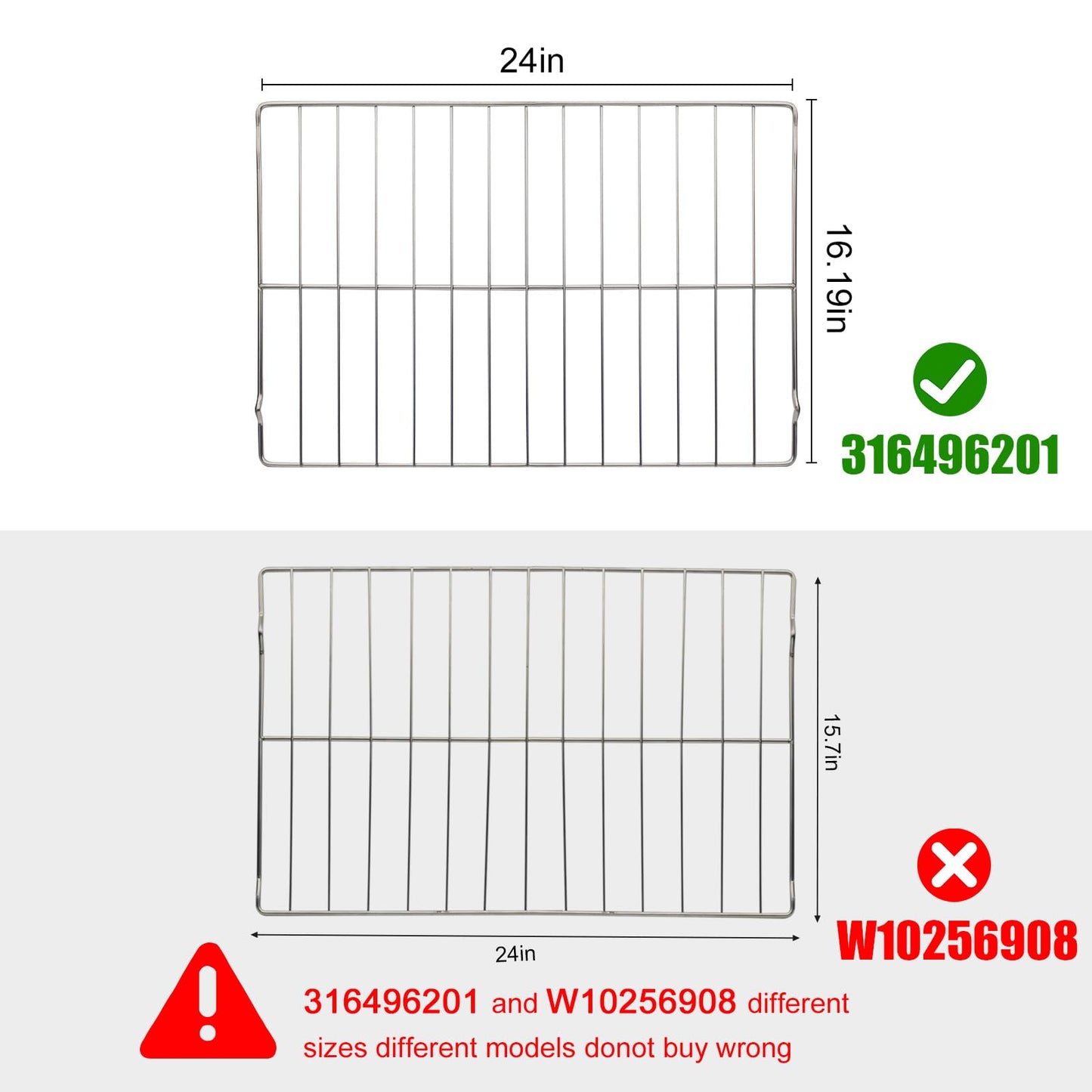Upgraded 316496201 Range Oven Rack for GE Oven, 24 x 16 Inches Oven Rack Replace AP4040129, 316496207, 316404501 for Compatible with Frigidaire Range Oven