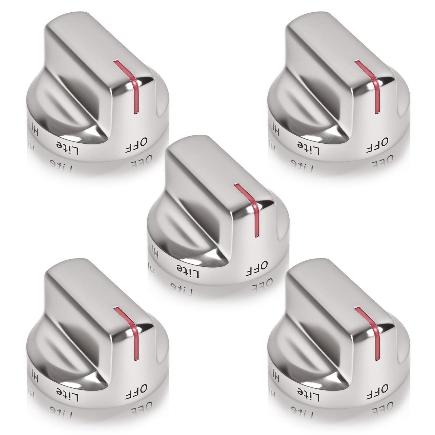 Premium DG94-02141A Knob for Samsung Stove Knob Replacement (5PCS), Compatible with NX58M6630SS/AA, NX58M6630SS/AA-00, NX58M6630SS/AA-01, NX58R6631SS/AA-00, NX58R6631ST/AA-00