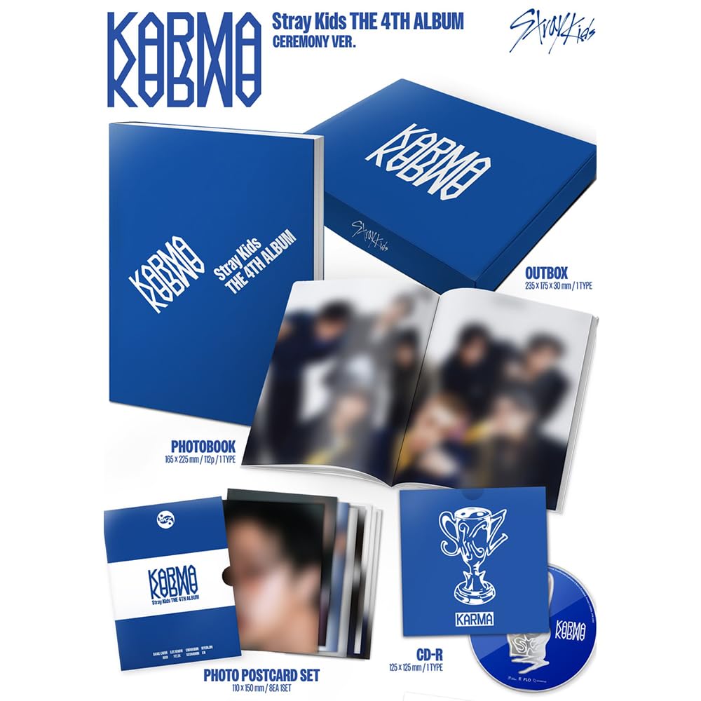 STRAY KIDS KARMA [HOORAY Ver.] 4th Album + Pre-Order Gift & 3 Extra Photocards Set