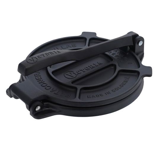 Victoria 6.5 Inch Cast Iron Tortilla Press. Tortilla Maker, Flour Tortilla press, Rotis Press, Dough Press, Pataconera Seasoned with Flaxeed Oil