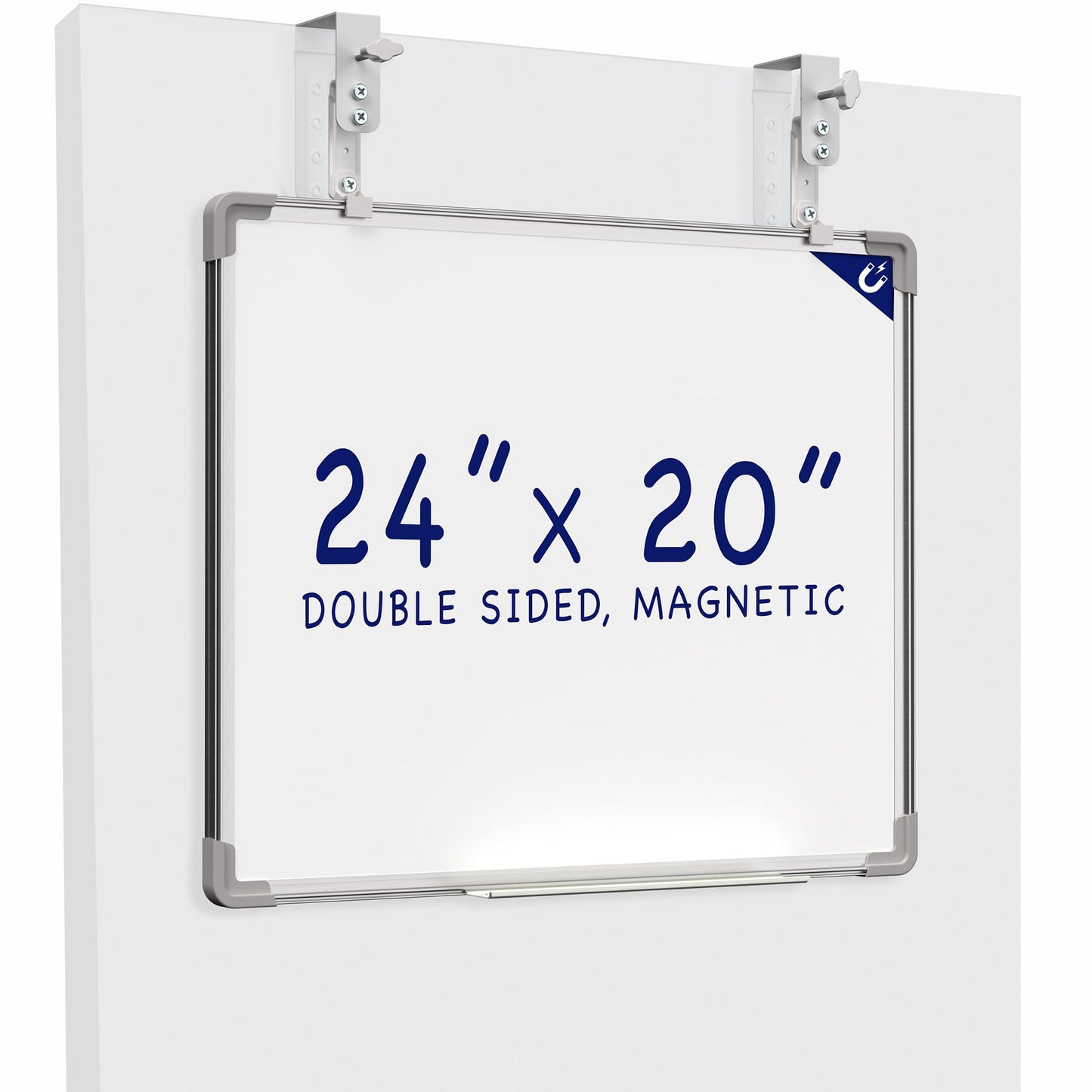 VIVO 24 x 20 inch Whiteboard with Metal Hook Mounting System for Door and Cubicle Wall Hanging, Dry Erase Board for Dorm, Home, or Office, PP-WB02