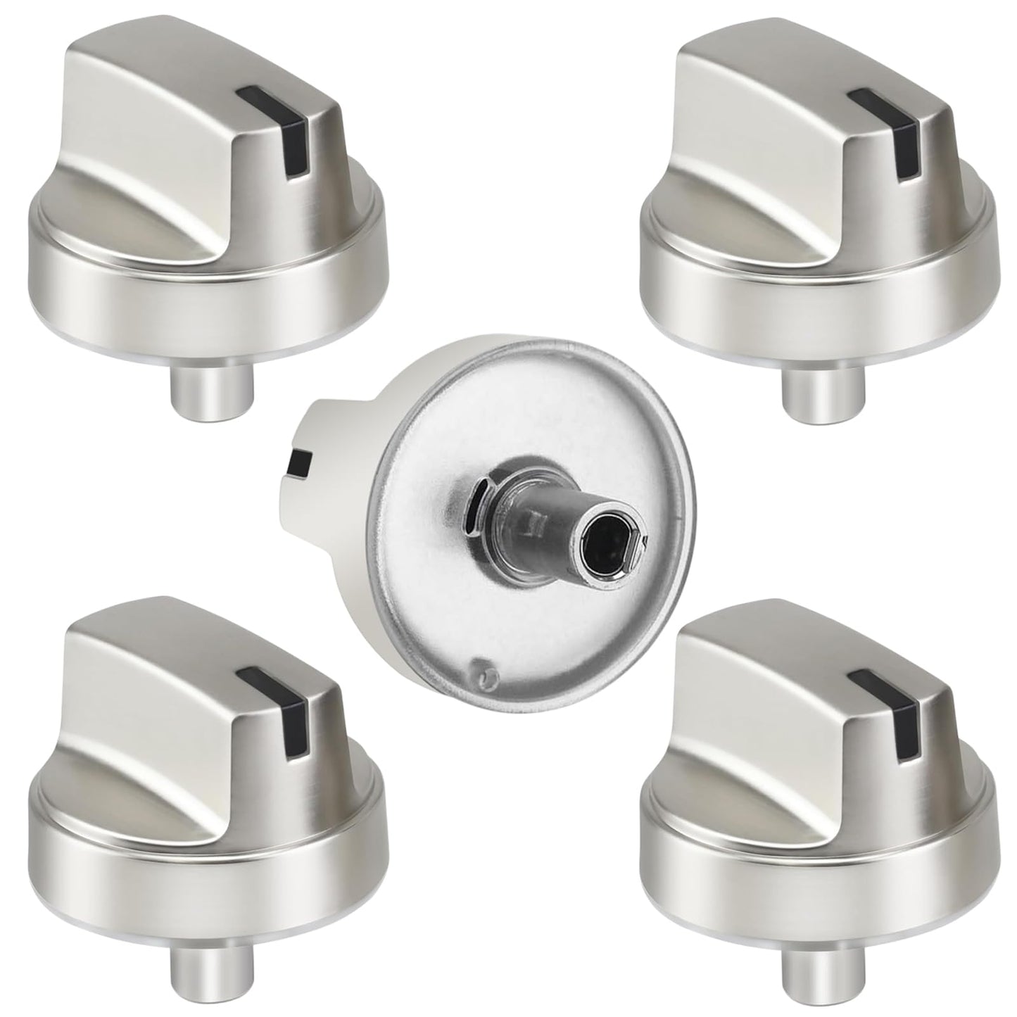 Upgraded (5Pcs) WB03X29315 for GE Gas Stove Knobs Replacements JGP5030SL1SS/ JGP5036SL1SS/ JP3030DJ3BB/ JP3036DL2BB / JP3530DJ3BB, Oven Range Burner Cooktop Control Knobs Replace Part