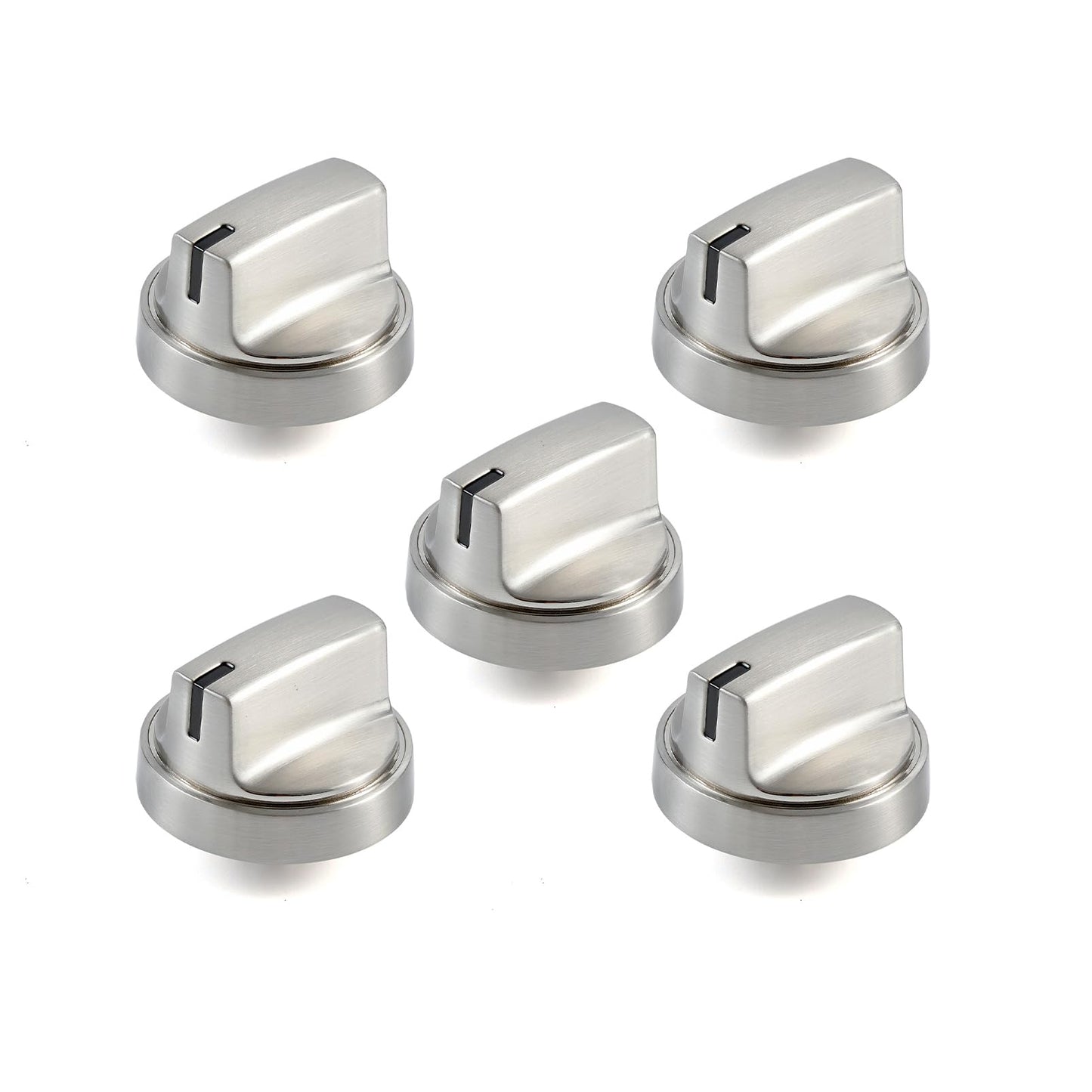 WB03X29300 Cooktop Knobs Replacement Parts for GE Gas Stove JGP3030SLSS 30 Inch Range Stainless Steel JGP3036SL1SS 36 Inch Oven Control Stove Top KIP 5T06 Metal Surface Burner Knobs 5 Pcs