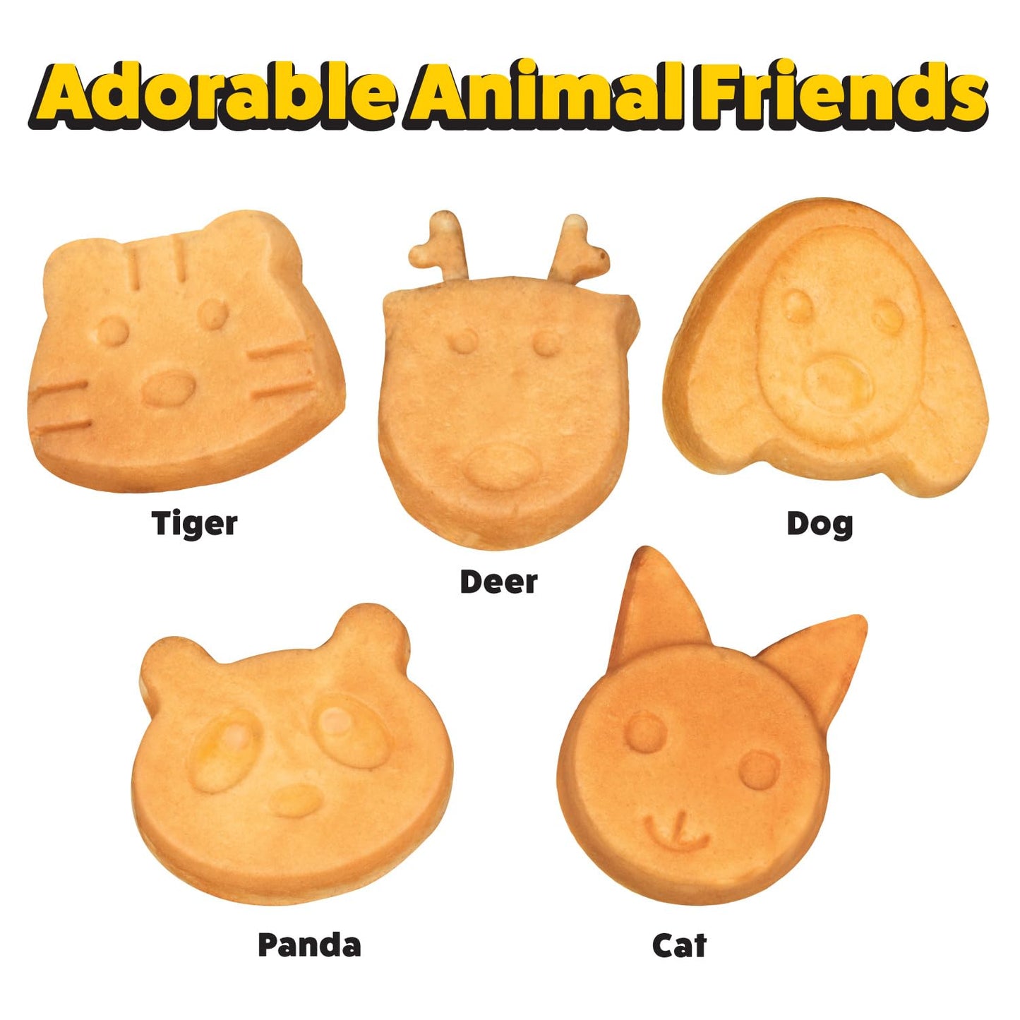 Waffle Wow! Animal Friends Waffle Maker – 7 Cute Animal Shapes, Nonstick Mini Electric Waffler for Kids Breakfast & Parties- Quick Heat Easy Release, Compact Storage, Family Fun, Includes Recipe Guide