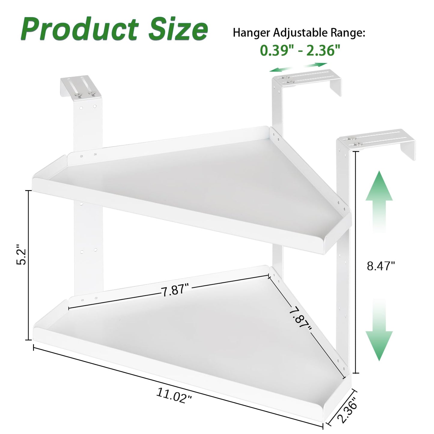 Olpchee Office Cubicle Shelf - Height Adjustable Corner Shelf with Adjustable Hooks