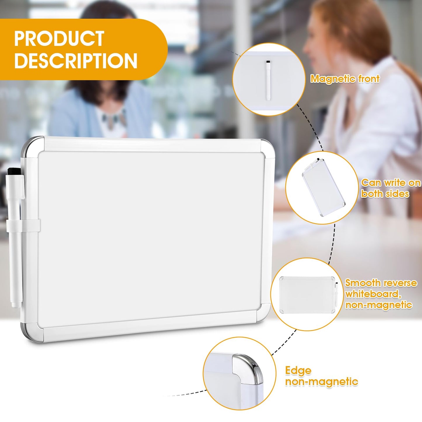 Sherr 8 Pcs Small White Board, 7" x 11" Magnetic Mini Wall Dry Erase Board with Black Dry Erase Marker Pen for Home Office