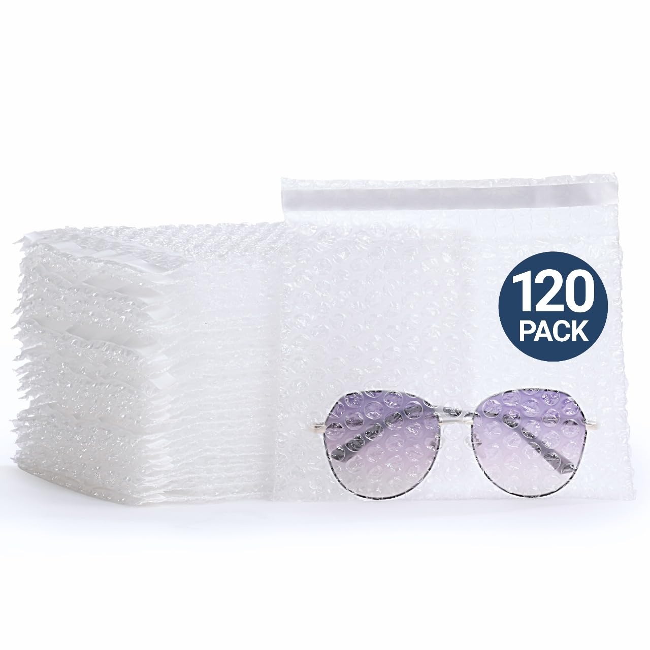 ALTERNIUM Self Seal Bubble Pouches - Bubble Bags for Packing, Packaging Filler for Moving - Cushioning Wrap for Fragile Items, Dish Packing Kit Shipping Supplies for Small Business - 5X7 Inch, 120pcs