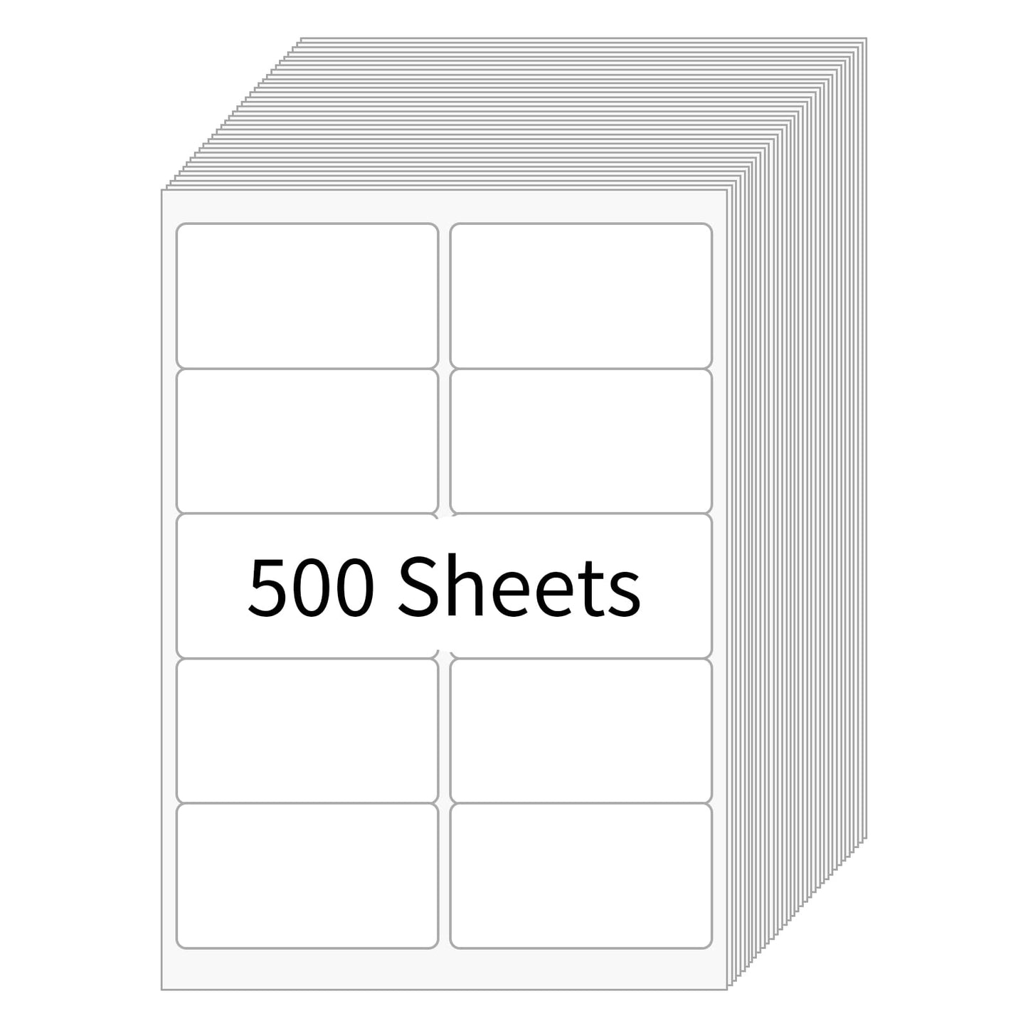 BESTIKER 2” x 4” Shipping Labels 5000 Address Labels Printable, White Sticker Label Sheets for Laser Inkjet Printers (10 Labels/Sheet, 500 Sheets)