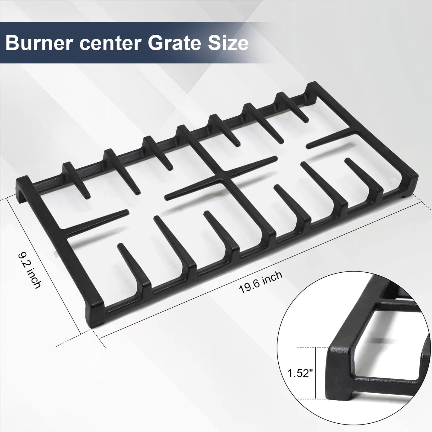 Criditpid WB31X27150 Center Grate Replacement Parts for GE Stoves, WB31X24737 General Electric Gas Range Burner Grate Replaces for JGBS66REKSS JGSS66SEL3SS JGB700SEJ4SS Center Griddle.