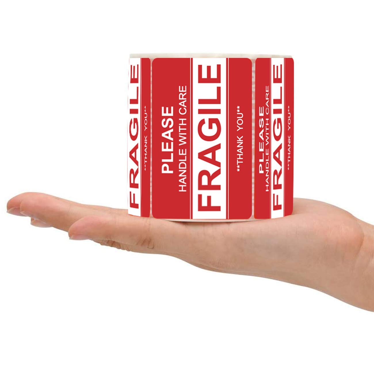 Anylabel 3 x 2 inch Handle with Care Fragile Thank You Warning Packing Shipping Label Stickers Permanent Adhesive (12 Rolls, 6000 Labels)