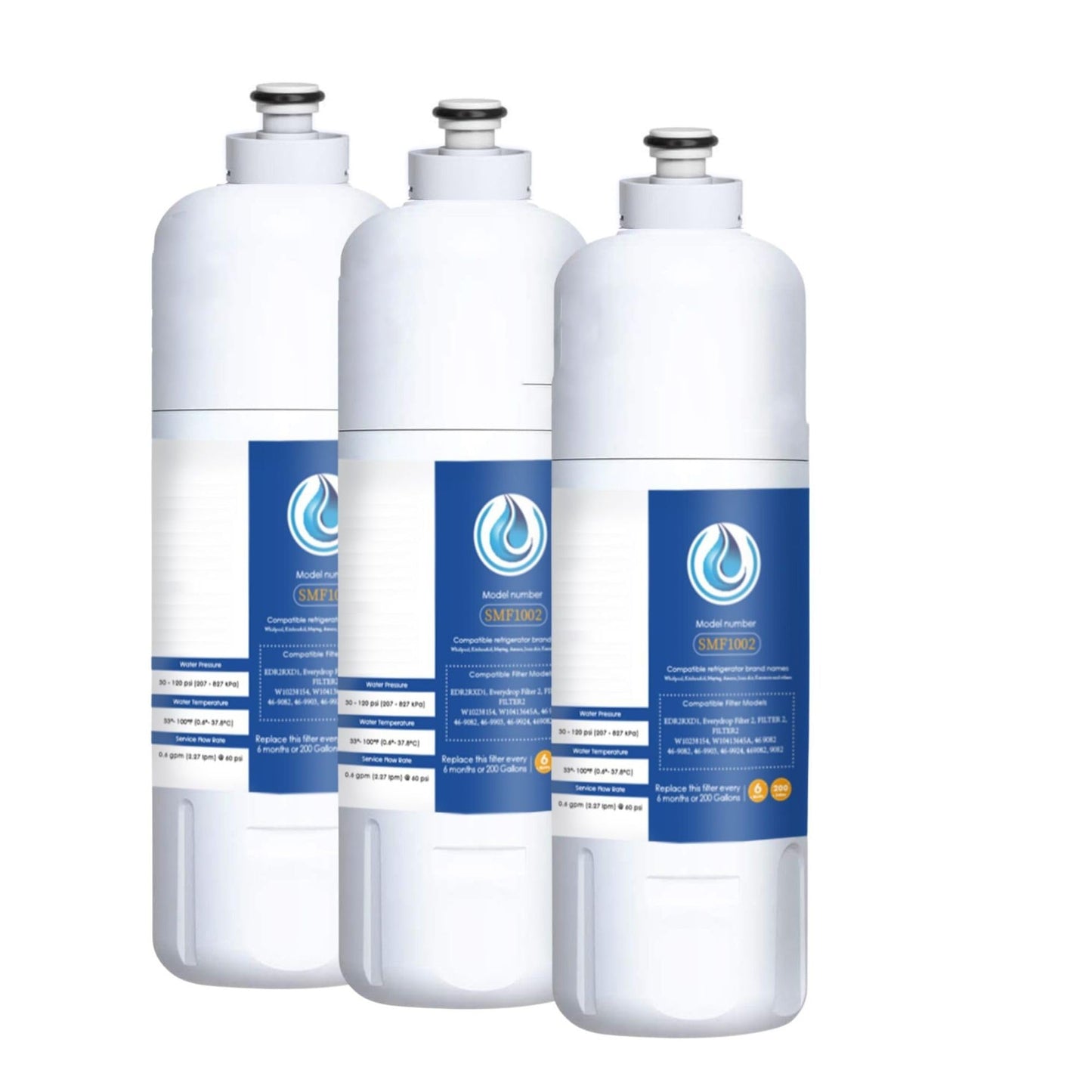 EDR2RXD1 W10413645A Water Replacement, Compatible with W10413645A, EDR2RXD1, KAD2RXD1, WHR2RXD1, Kenmore 46-9082, 9082, 46-9903, P9RFKB2L, 3 Count