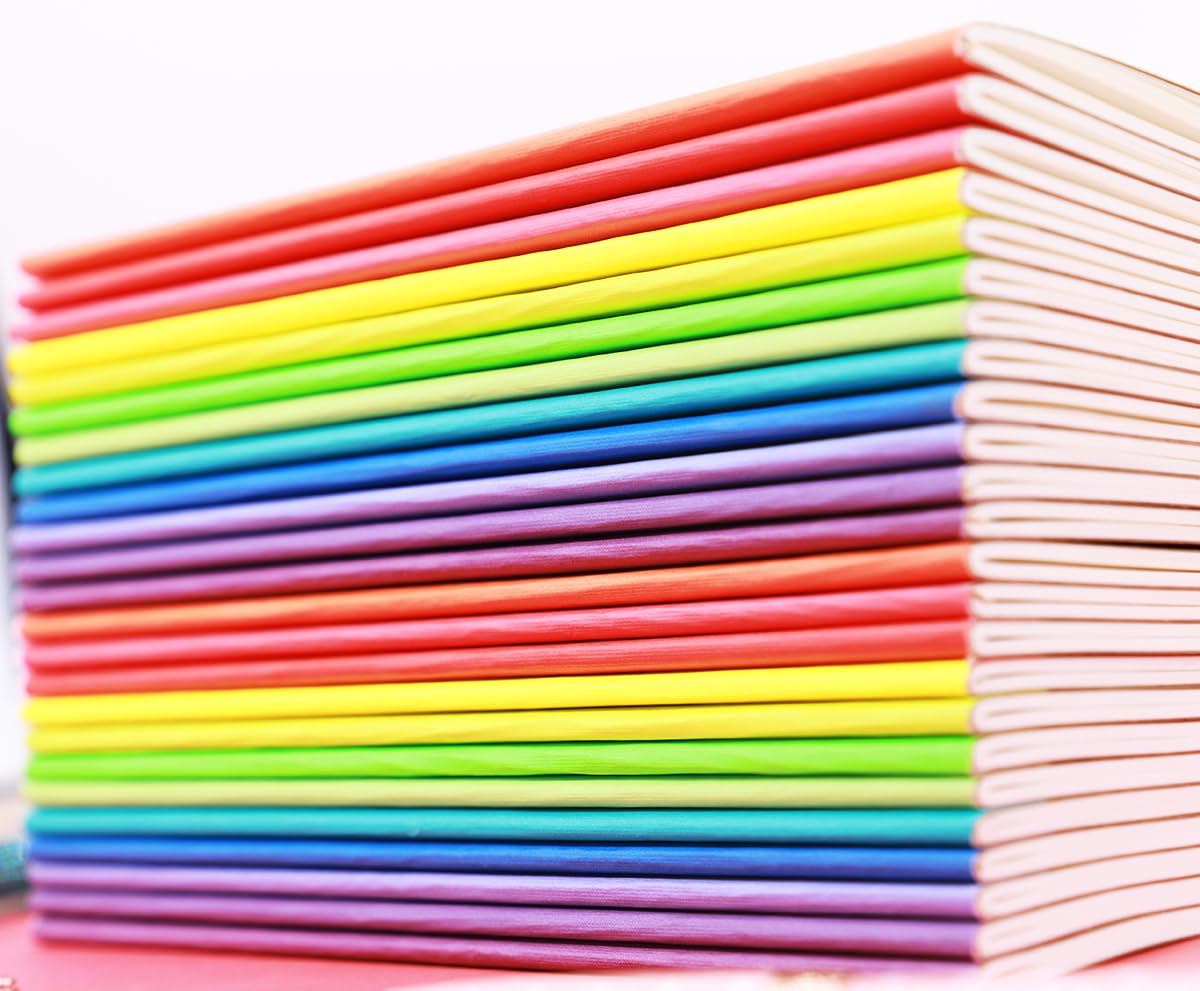 48 Pack A5 Kraf Notebooks Lined Journal Bulk Writing Diary Subject Notebooks Planner with Thick Paper, 60 Pages, 30 Sheets, 8.3x5.5 inch