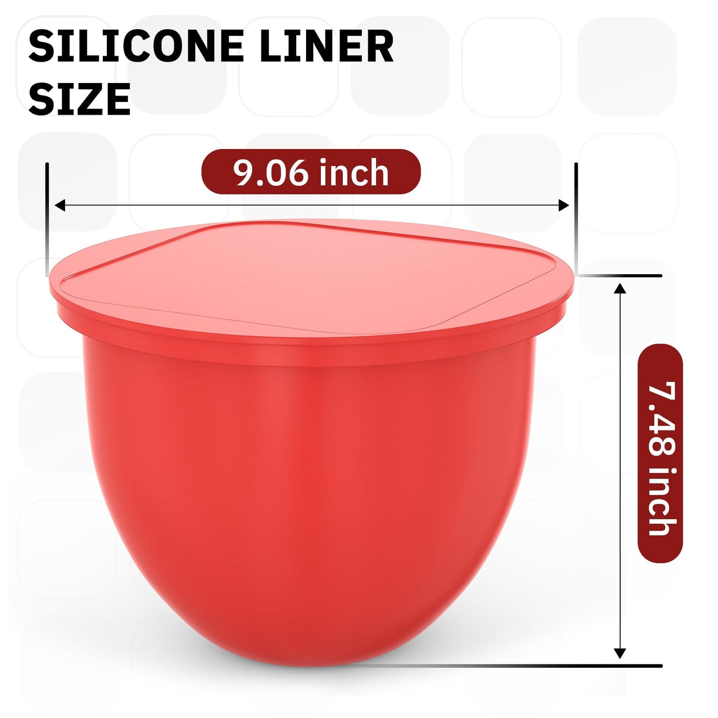 5QT Silicone Liners Compatible with KitchenAid 5QT Stand Mixers Liner Replacement for Kitchen Aid Mixer Attachments & Accessories, 3-Pack Liners with 3 Lids