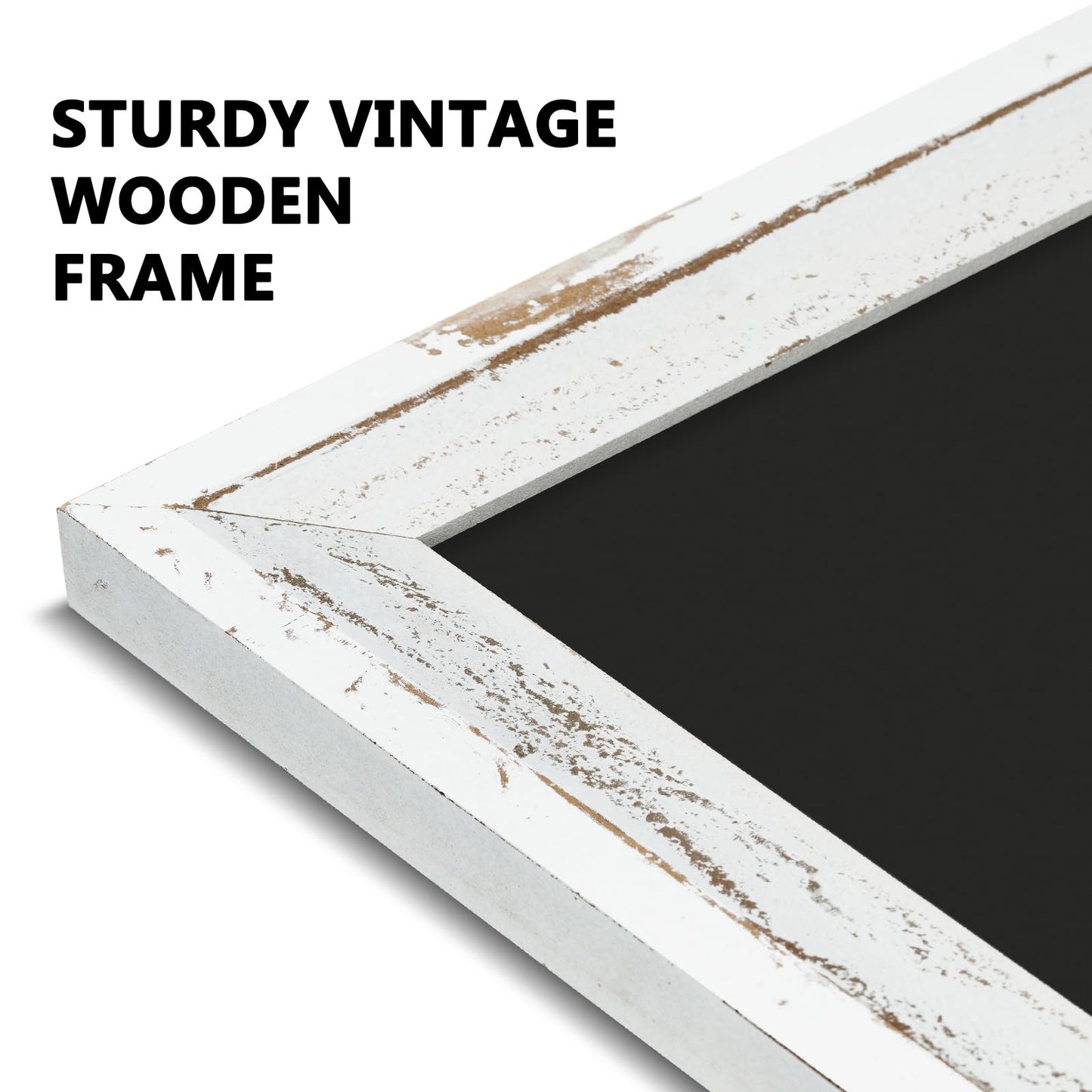 Rustic Wood Framed Chalkboard, 36" x 24" Wall-Mounted Blackboard for Kitchen, Restaurant Menu, Office & Home Décor