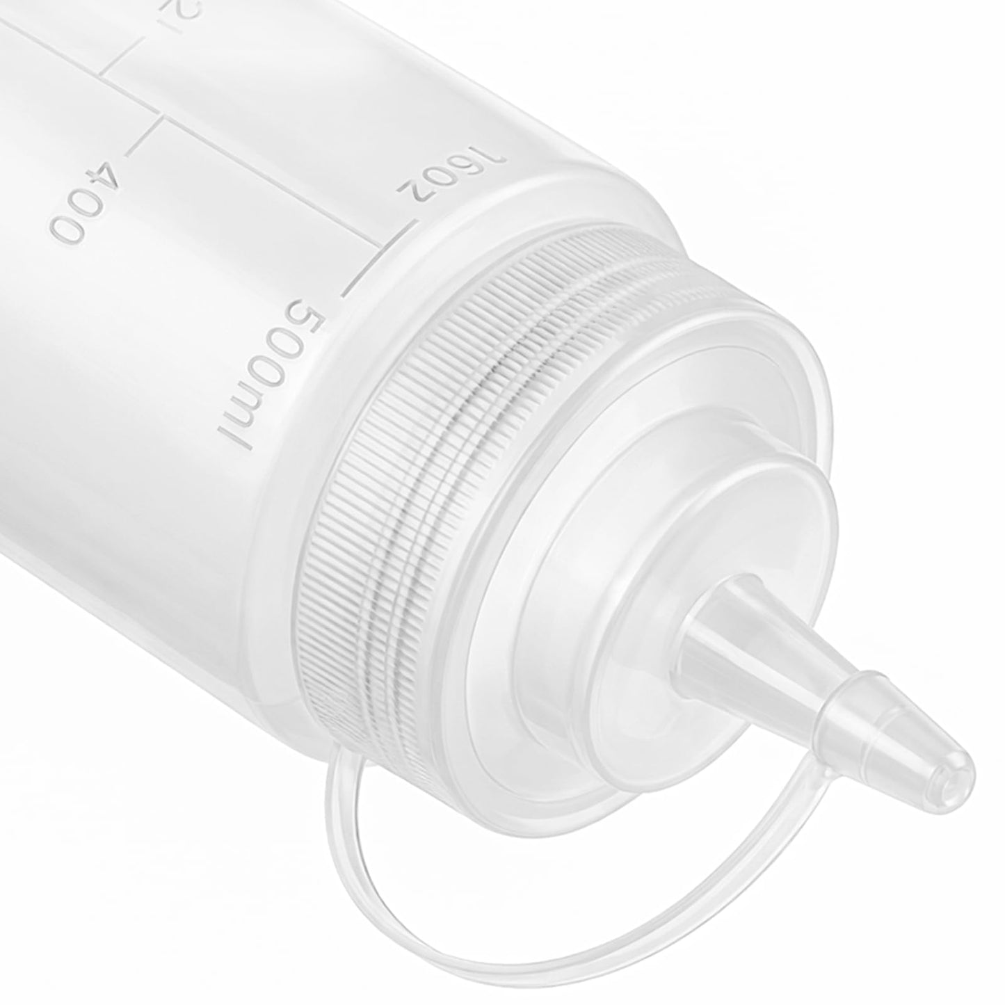 Bekith 12 pack 16 Oz Wide Mouth Plastic Squeeze Condiment Bottles with Twist On Cap Lids and Discrete Measurements, Empty Squirt Bottle For Sauce, Ketchup, Paint