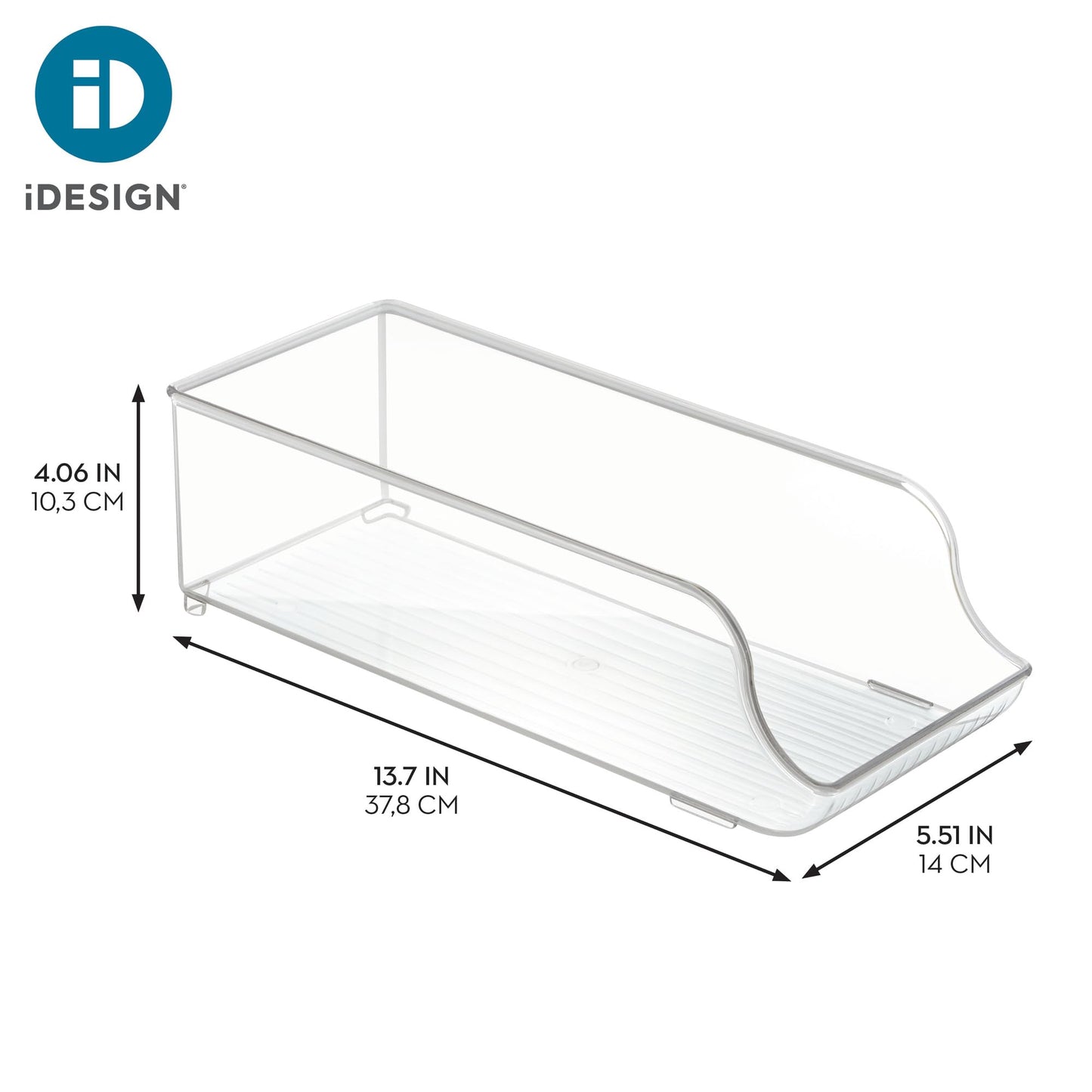 iDesign Soda Can Dispenser for Refrigerator or Pantry - Set of 3 - Clear - Made in USA