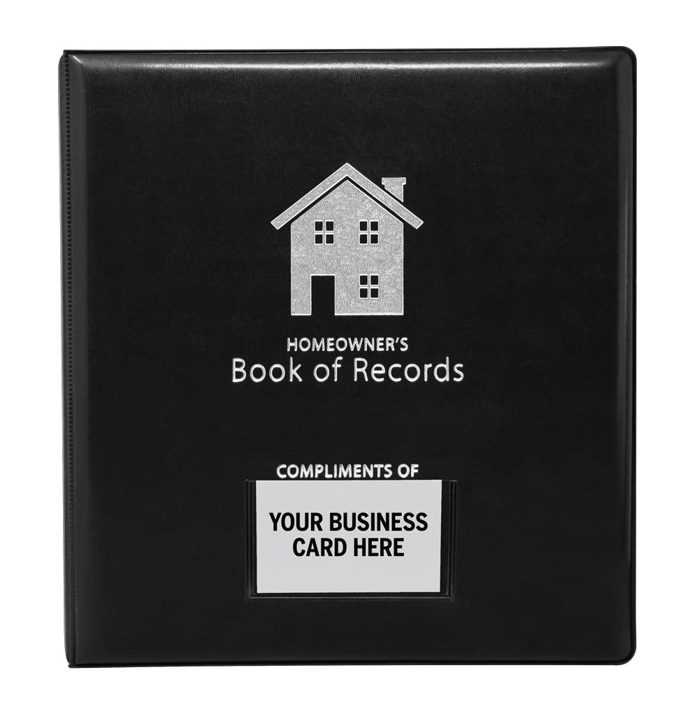 HannahDirect The Homeowner's Book of Records - Real Estate Agent Closing Gift (Black, Pack of 1)