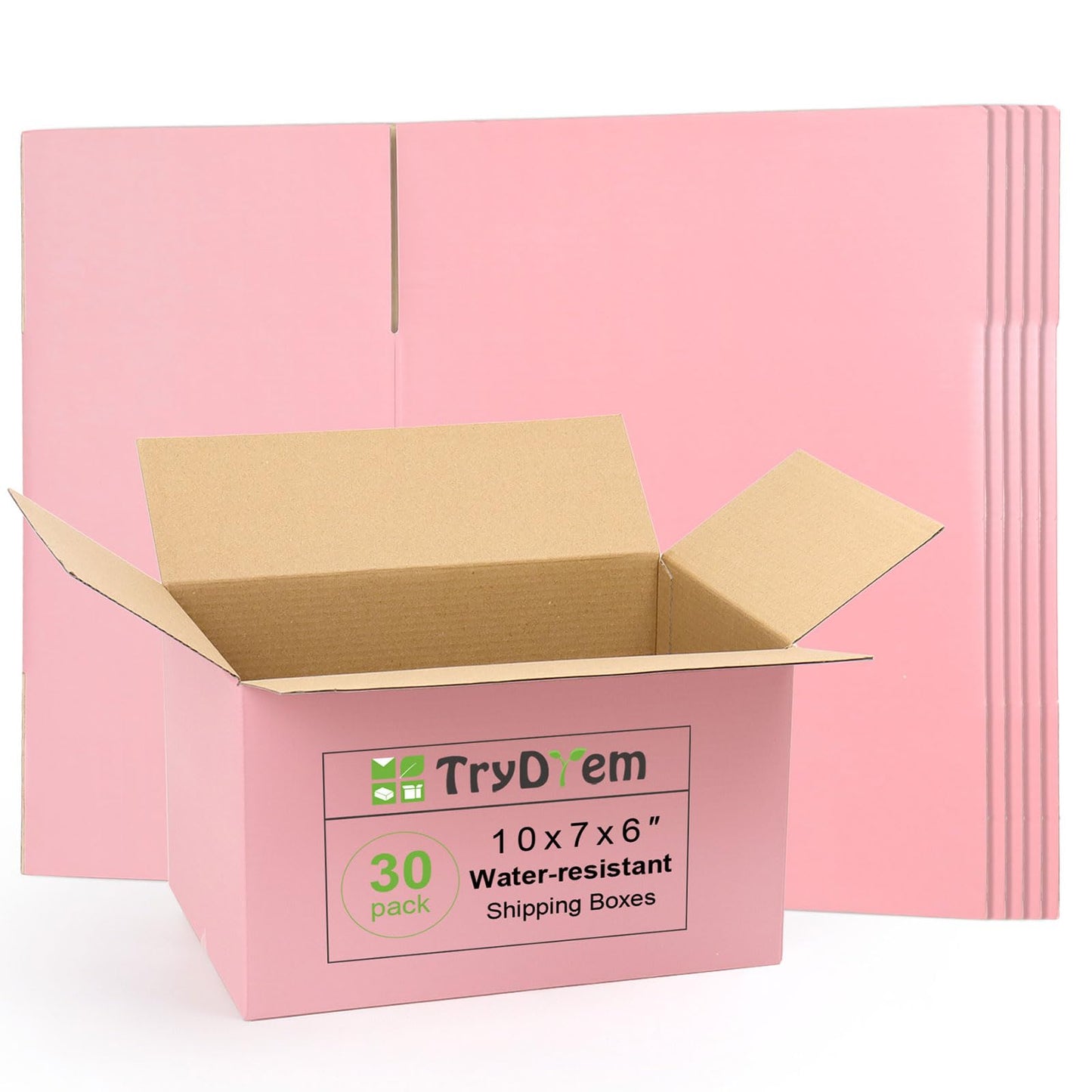 10x7x6 Inch Cute Pink Shipping Boxes, 30 Pack Corrugated Cardboard Box, Mailing Packaging Boxes for Small Business