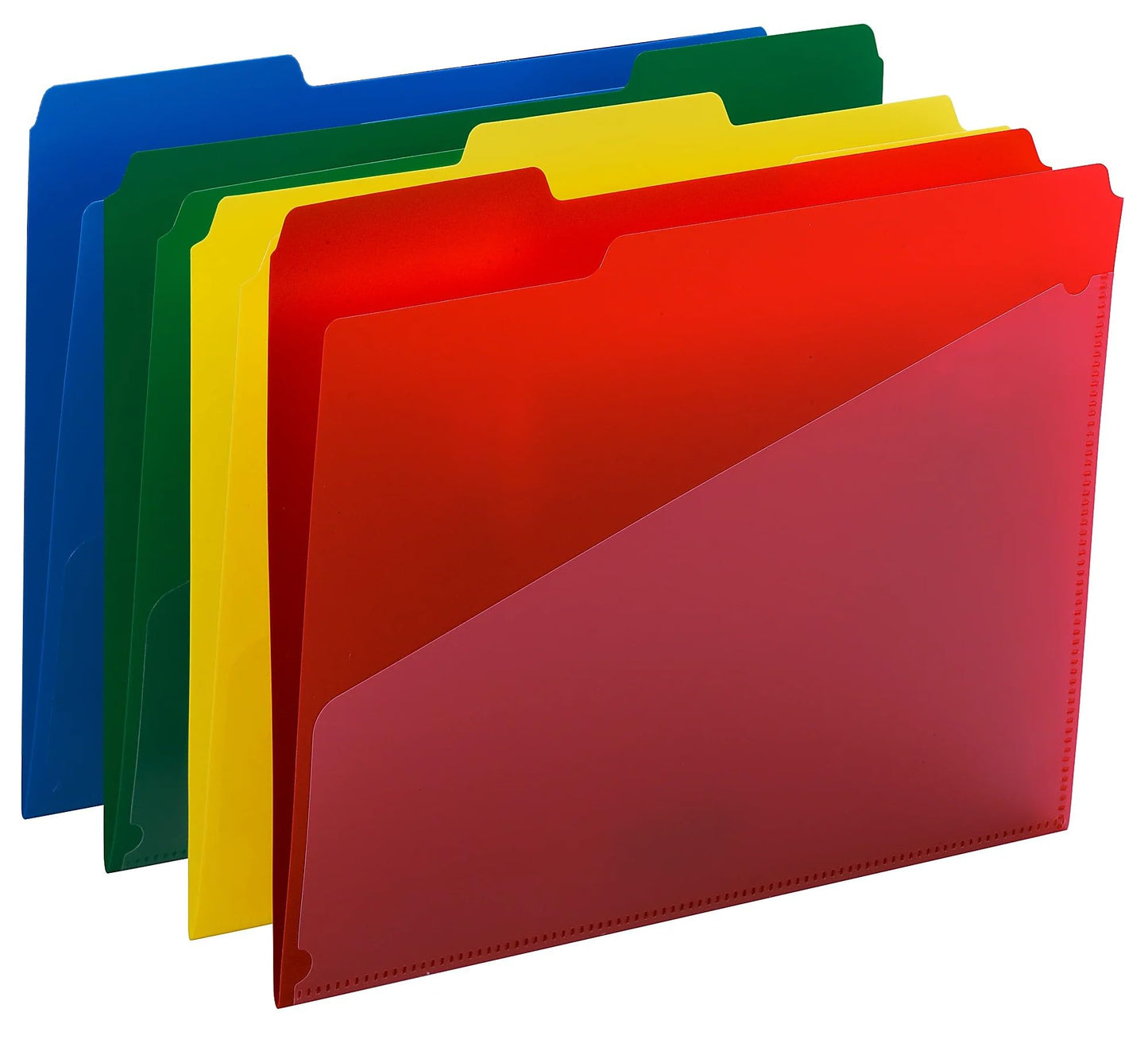 Smead Poly File Folders with Pockets, Folders for Documents, 1/3-Cut Tabs, File Folders Letter Size, Office Supplies, School Supplies, Set of 60