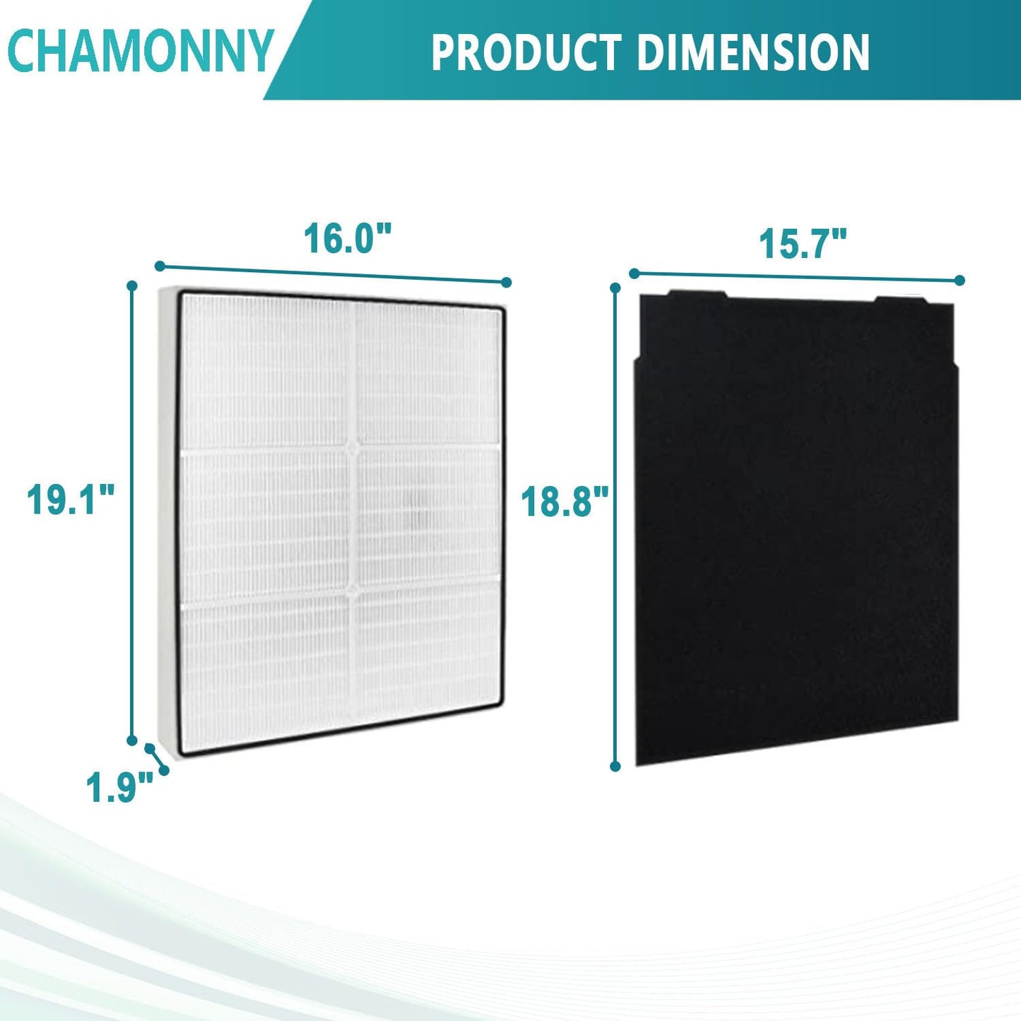 CHAMONNY AP510 & AP450 Filter Replacement, Compatible with Whirlpool Whispure 1183054K 8171434K AP450 AP510 AP300 AP350 WP500 WP1000 Air Purifier (1 HEPA Filter +4 Pre-filter)