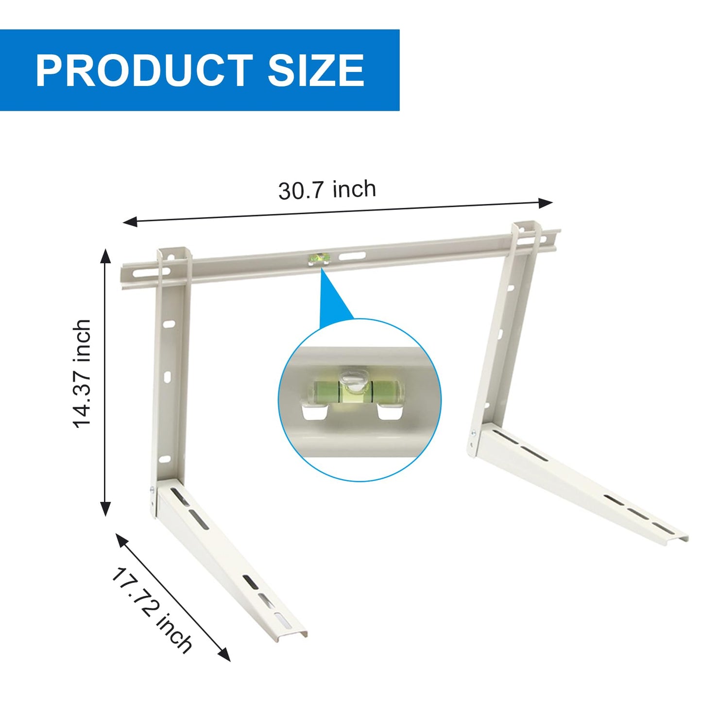 Merkaunis Mini Split Wall Mounting Bracket,Outdoor Wall Mounting Bracket,Wall Mounting AC Brackets,Adjustable Outdoor Heavy Duty Split Brackets for Ductless Splits Condenser Heat Pumps, White