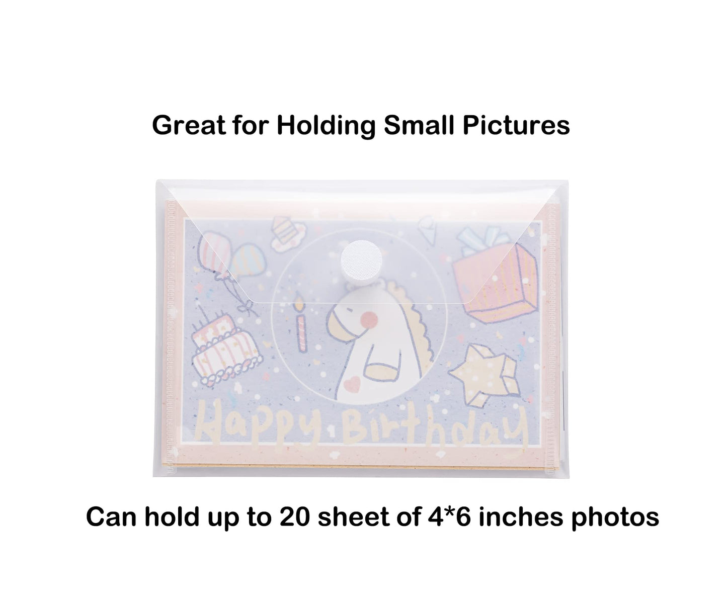 YESSART 4x6 Plastic Envelopes Hook Loop Closure Coupon Receipt Storage Holder 80 Pack (80 pack)