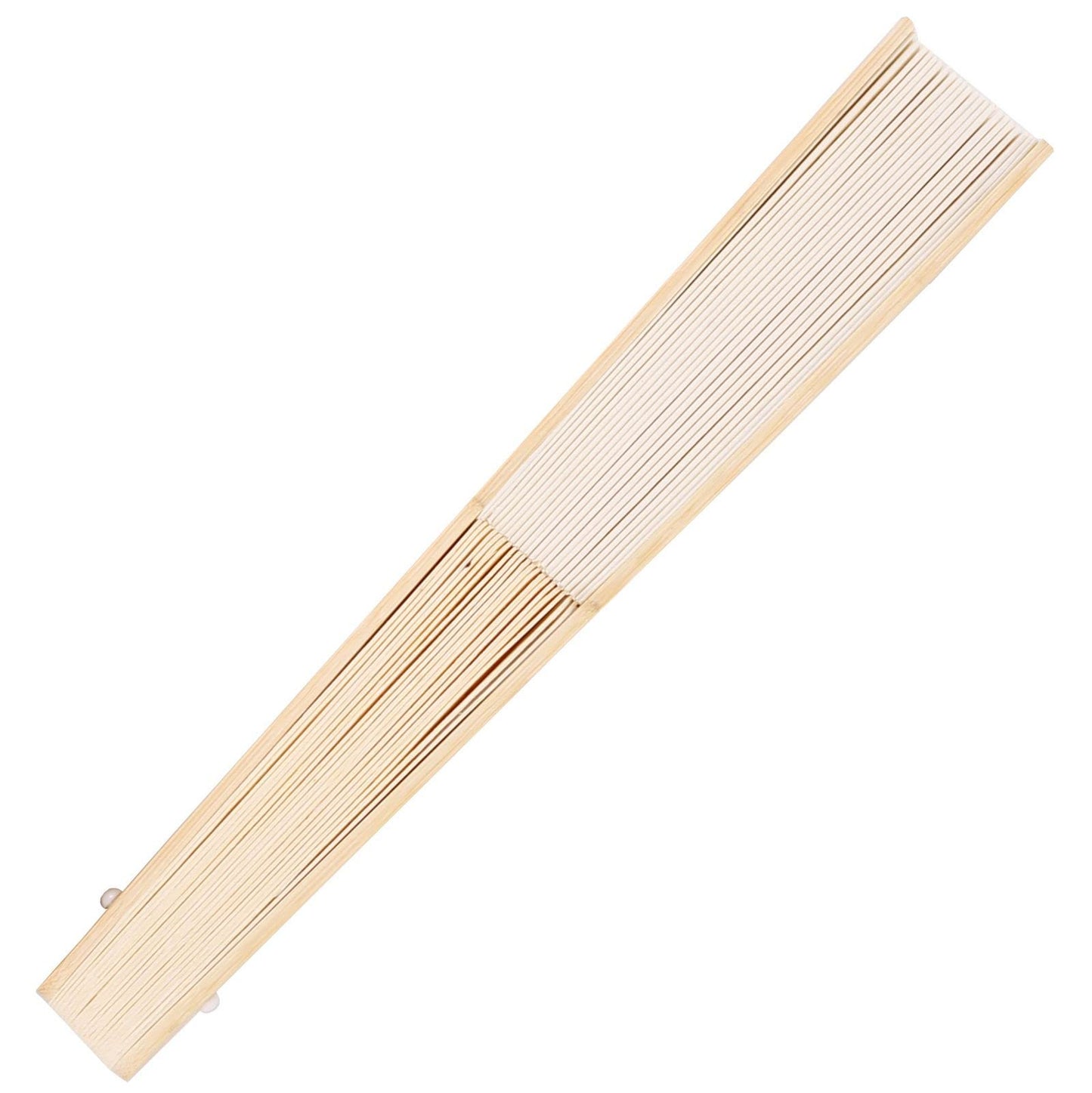 SL crafts 50pcs Paper Hand Fan with Organza Bags Bamboo Handheld Folding Fans DIY Decorative Wedding Party Favors (Cream)