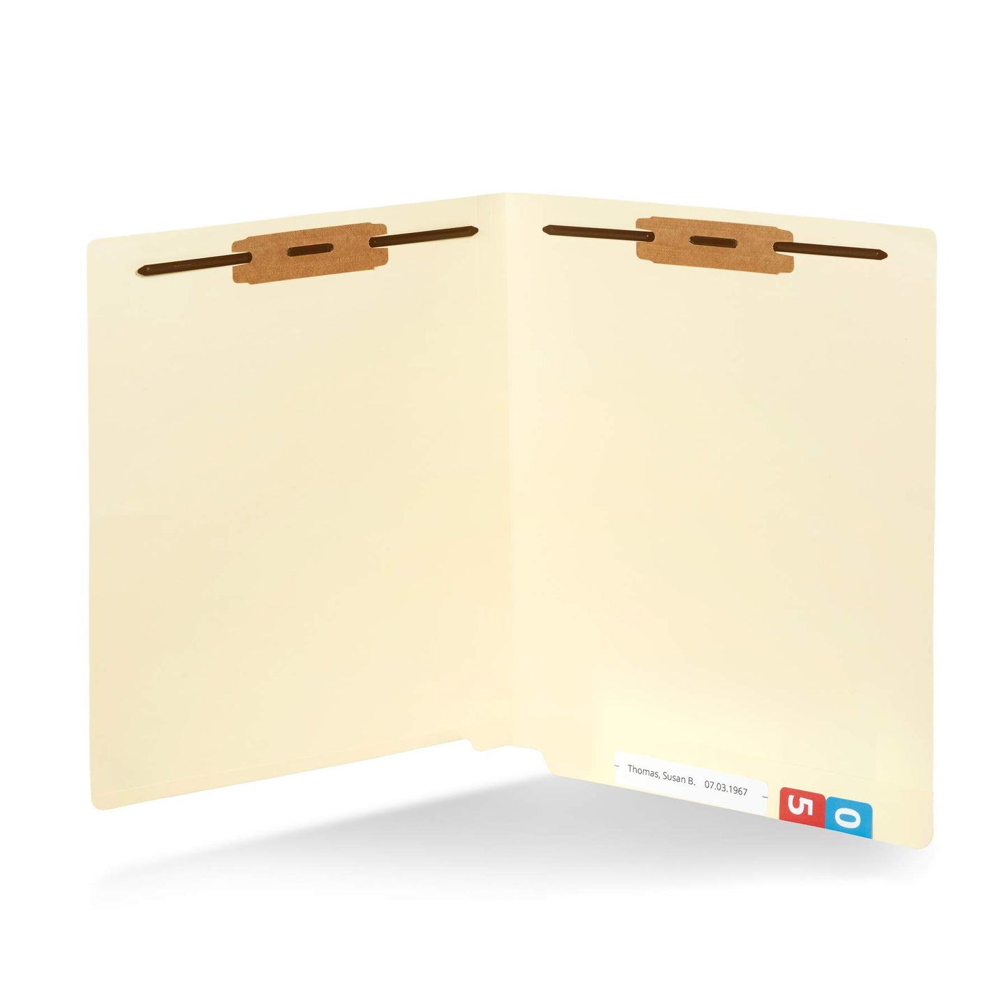 Blue Summit Supplies 14pt Heavyweight Manila Fastener File Folders with End Tabs, Reinforced Straight Cut End Tab Folders with 2 Fasteners, Standard Medical File Folders, Letter Size, Manila, 50 Pack
