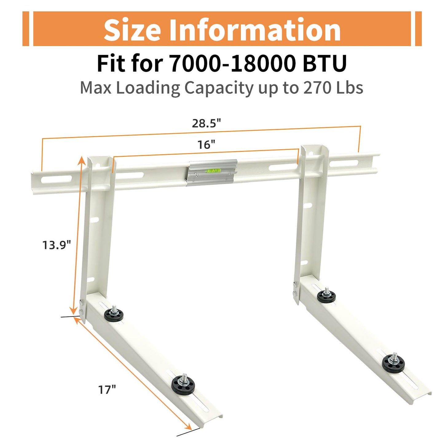 Mini Split Wall Mounting Bracket for 7000-18000 Btu Condenser Universal Ductless Air Conditioners, Heat Pumps, Compressors and HVAC Systems, Heavy Duty Support up to 270LBS