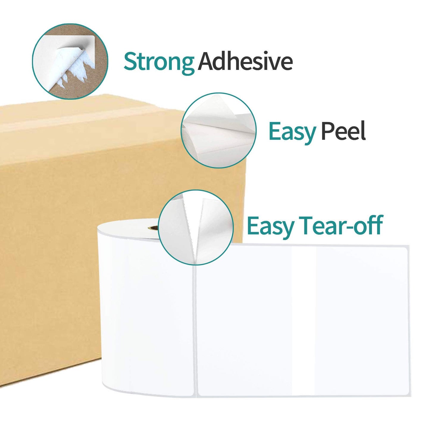 4 Rolls 450 Labels 4x6 3-Proof Direct Thermal Shipping Labels Used with Zebra 2844 ZP450 ZP505 ZP500 GK420D GX420 Rollo MUNBYN, LabelChoice 1" Core Permanent Adhesive Sticker Label Made for FedEx UPS