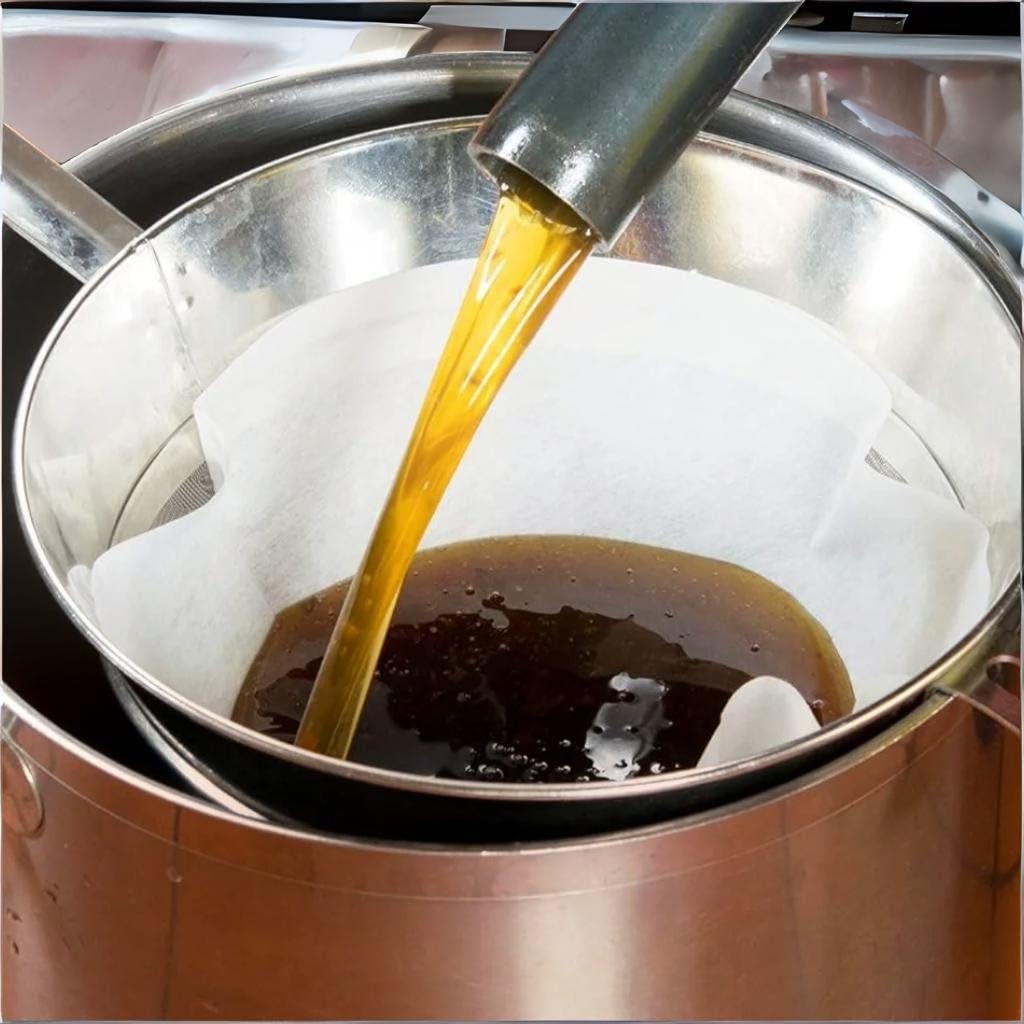(100 Filters) Commercial Deep Fryer Oil Filter Paper Cones, 100 Count, with 10 inch Chrome-Plated Steel Filter Holder Stand, cooking oil filters Non-Woven Premium Cones