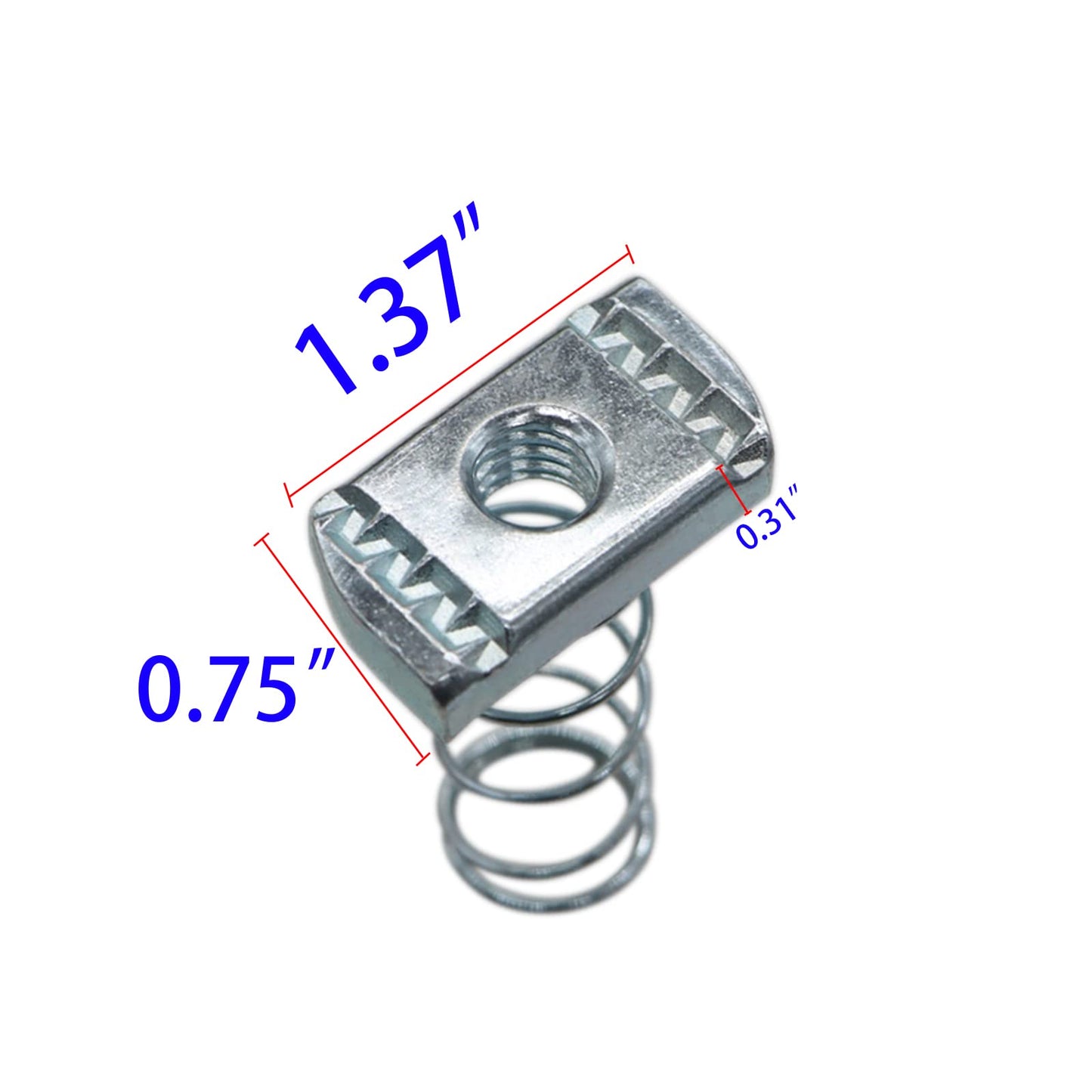 (100) Strut Channel Nuts, 3/8-16 Spring Channel Nuts with Zinc Electroplate Finish, Long Spring Nuts Great for Use with Strut Channel (100 Pack)