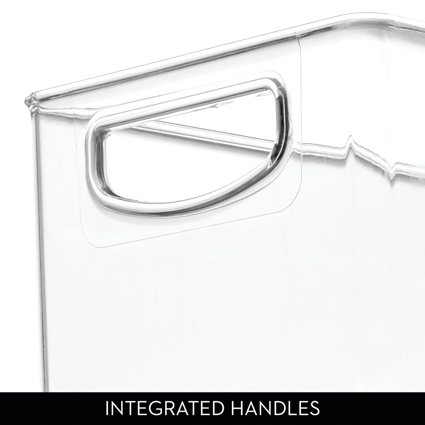 iDesign Plastic Stackable Pantry Bin for Kitchen Cabinets or Fridge, Set of 2, Clear, Made in USA