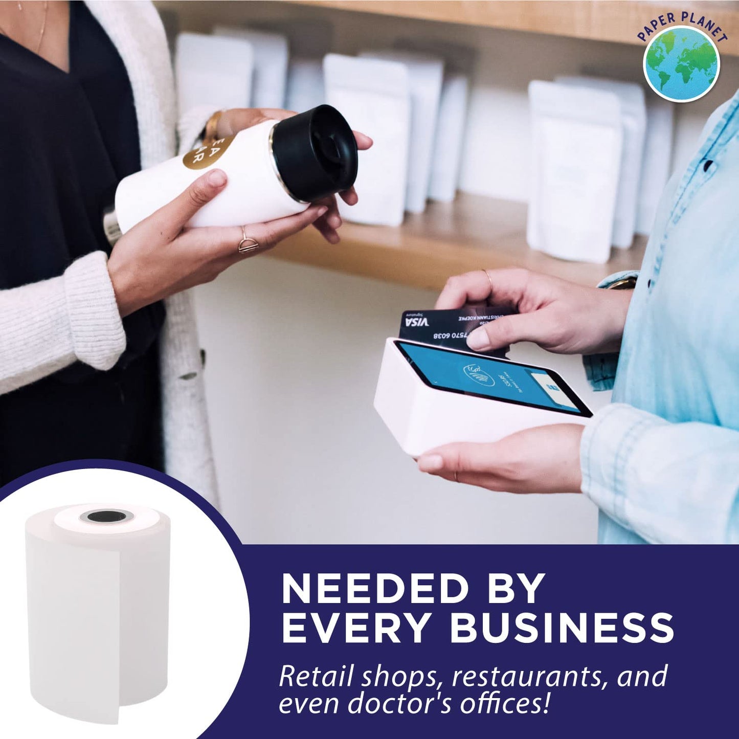 Thermal Receipt Printer Paper for Square Terminal by Paper Planet | 30 Rolls | SPD2-01