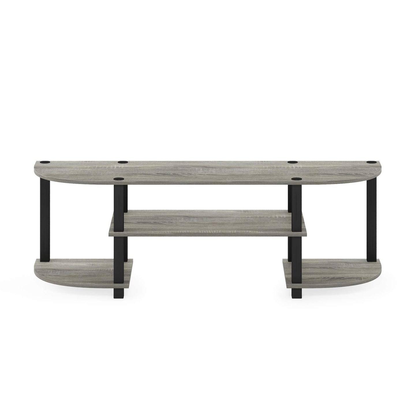 Furinno TURN-S-TUBE TV Stand, Wide Entertainment Center, TV Console for TV up to 55 Inch, for Living Room, Bedroom, Oak Grey