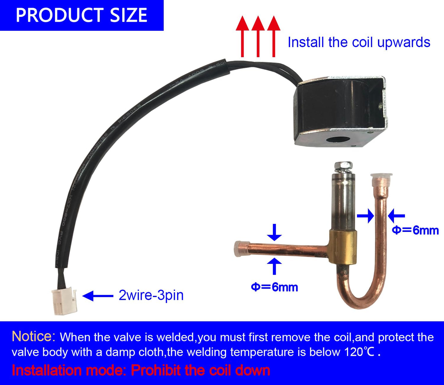 Ice-Harvesting Electro-Magnetic Valve (Solenoid Valve) Compatible with EUHOMY Commercial Ice Maker Machine (99lbs or 100lbs/24H,Model: IM-02/IM-02-W)