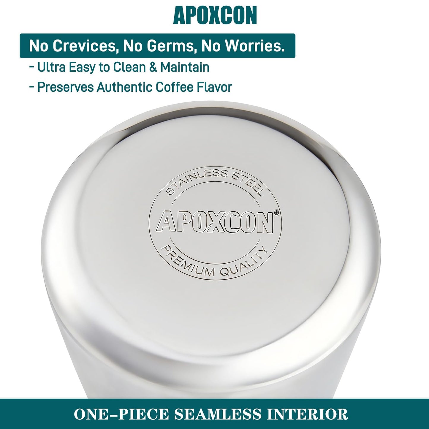 APOXCON Coffee Percolator Stainless Steel Coffee Maker with Fireproof Solid Wood Handle & Tough Glass Clear Brew Progress Knob Camping Coffee Pot Using on any Stovetop NO Aluminum NO Plastic (6 Cup)
