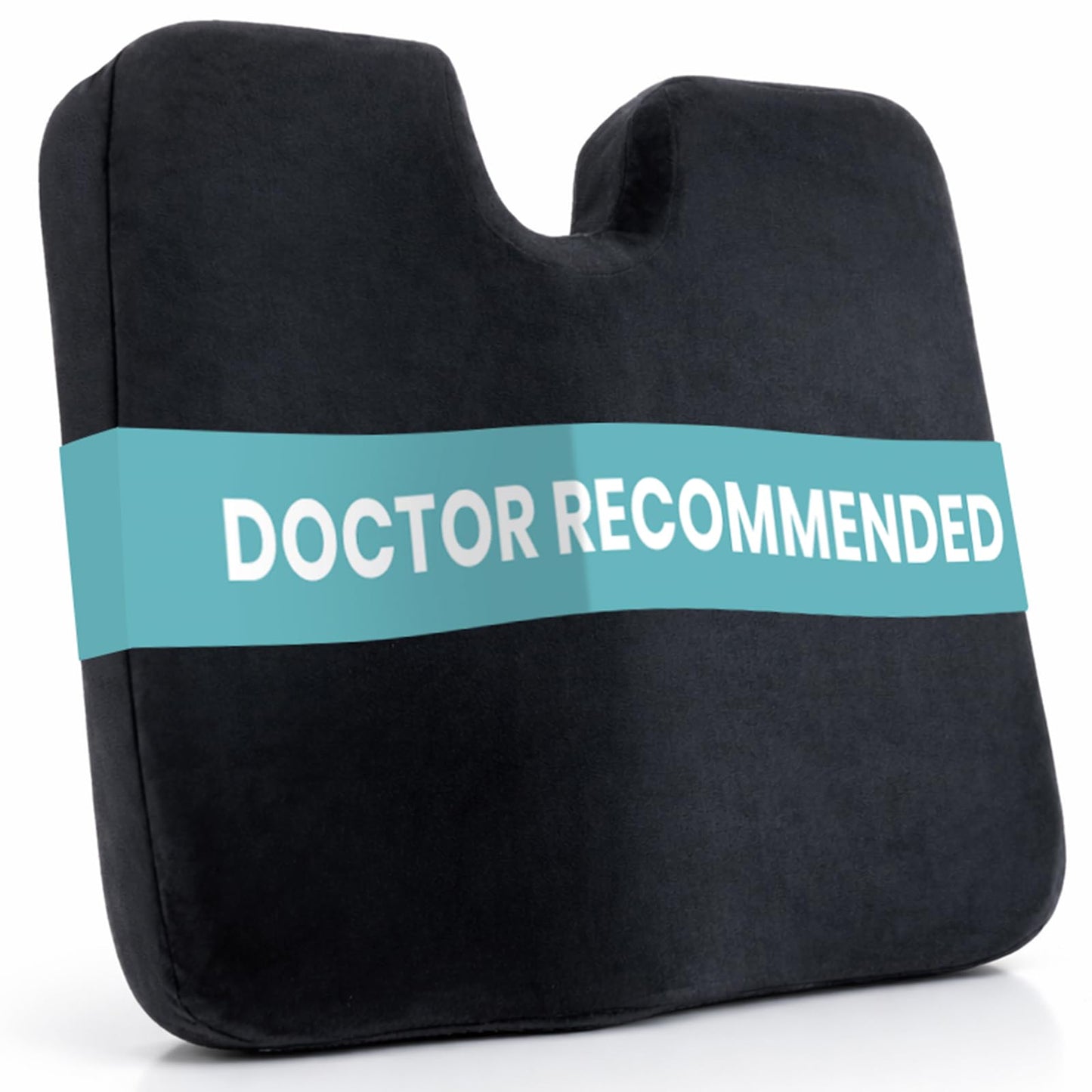 Vive Memory Foam Seat Cushion – Tailbone Pain Relief, Sciatica, Coccyx & Back Support for Office Chair, Car Seat, Wheelchair & Airplane, Water-Resistant Cover, 2-Layer Foam Comfort, Wheelchair (Black)