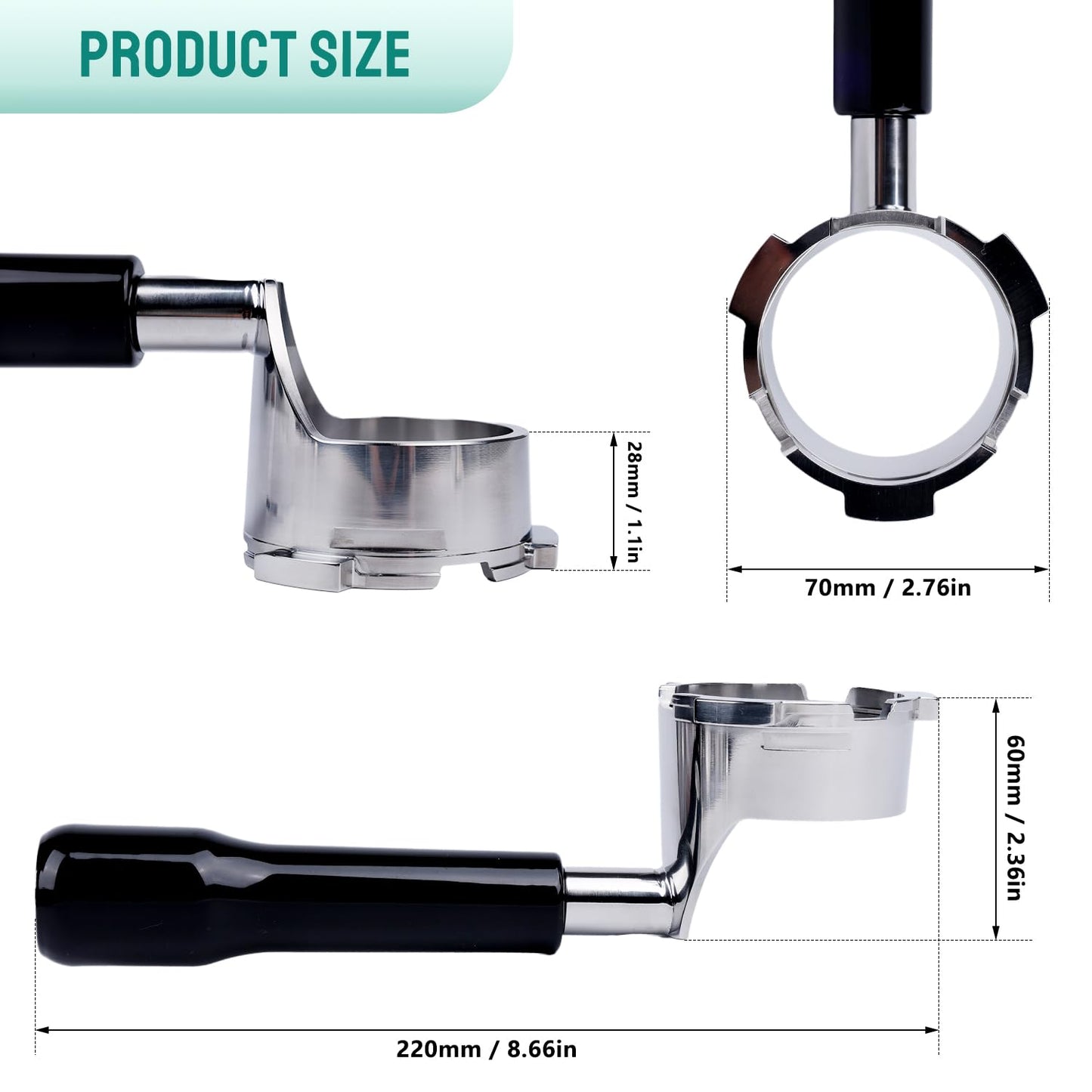 Bottomless Portafilter for Ninja Luxe Café Premier Series ES601 & ES601C Models | Basket Not Included | Compatible with Stock Filter Basket | Patent Pending