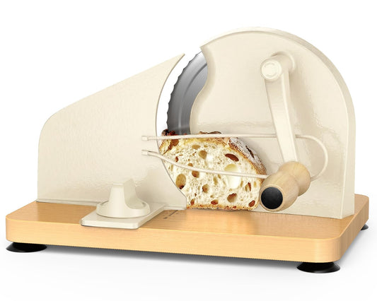Upgraded Manual Bread Slicer for Homemade Sourdough Bread Adjustable Thickness Bread Cutter with Metal Guide,Hand Crank Bread Slicer with Scale Line&Suction Base,for Perfect Even Slices