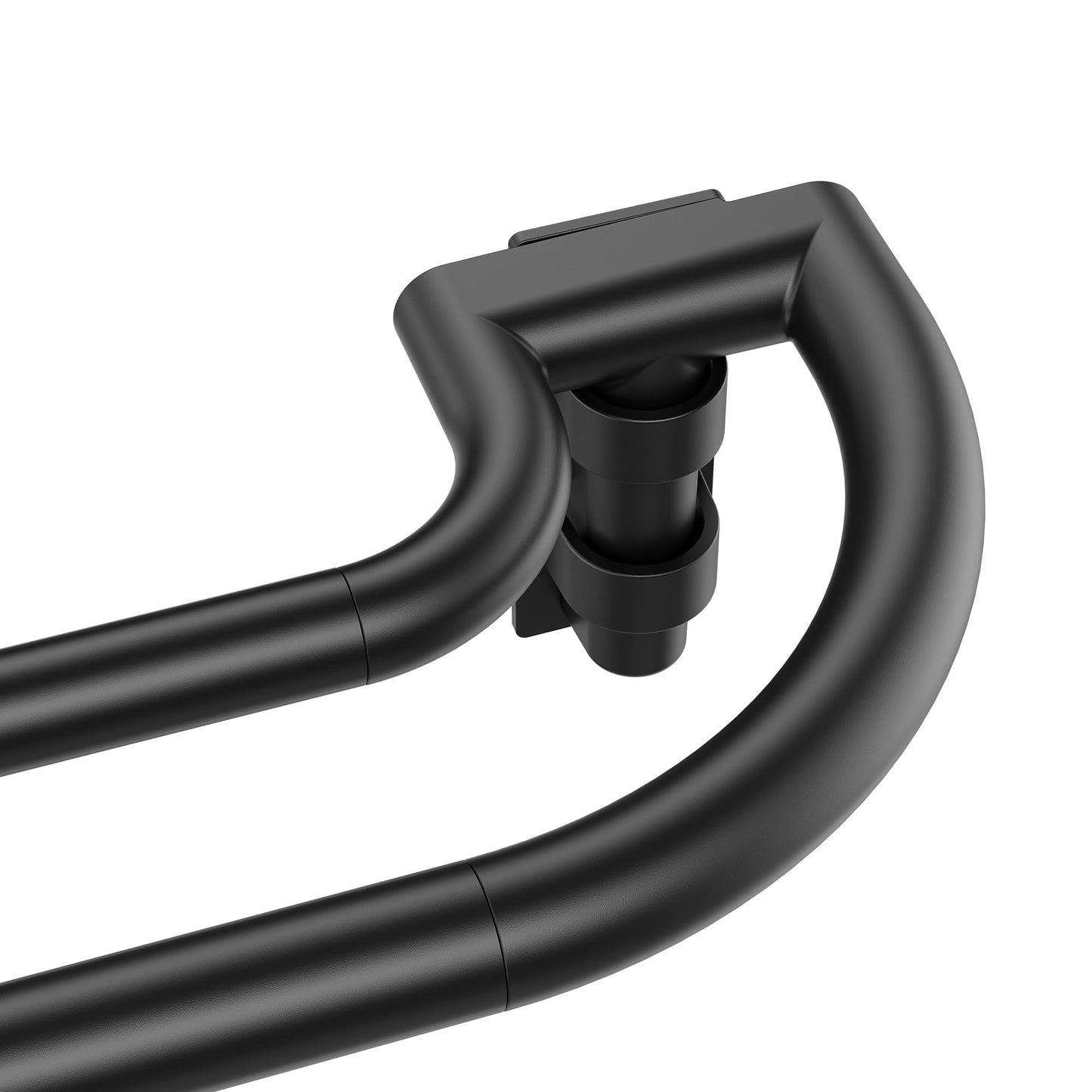ENJOYBASICS Double Curtain Rod，Blackout Wrap-Around Curtain Rods for Windows 48 to 84 Inch，Adjustable from 32 to 86 Inch for Room Darkening Curtains, Matte Black