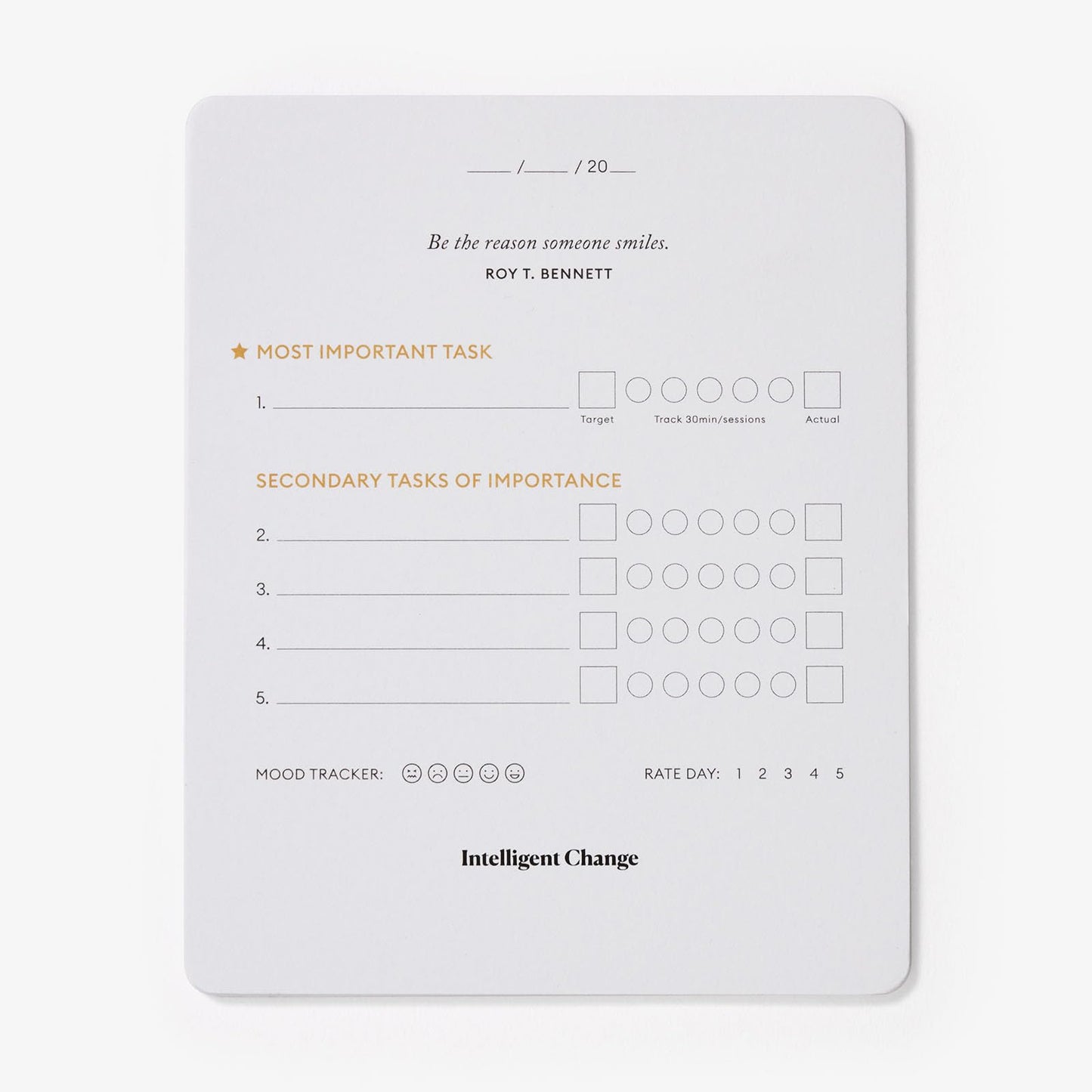Intelligent Change Productivity Planner Cards with Display Stand, Compact Desk-Friendly Daily Prioritization Cards, Inspirational Quotes, Dual-Purpose Design for Daily Organization and Notes